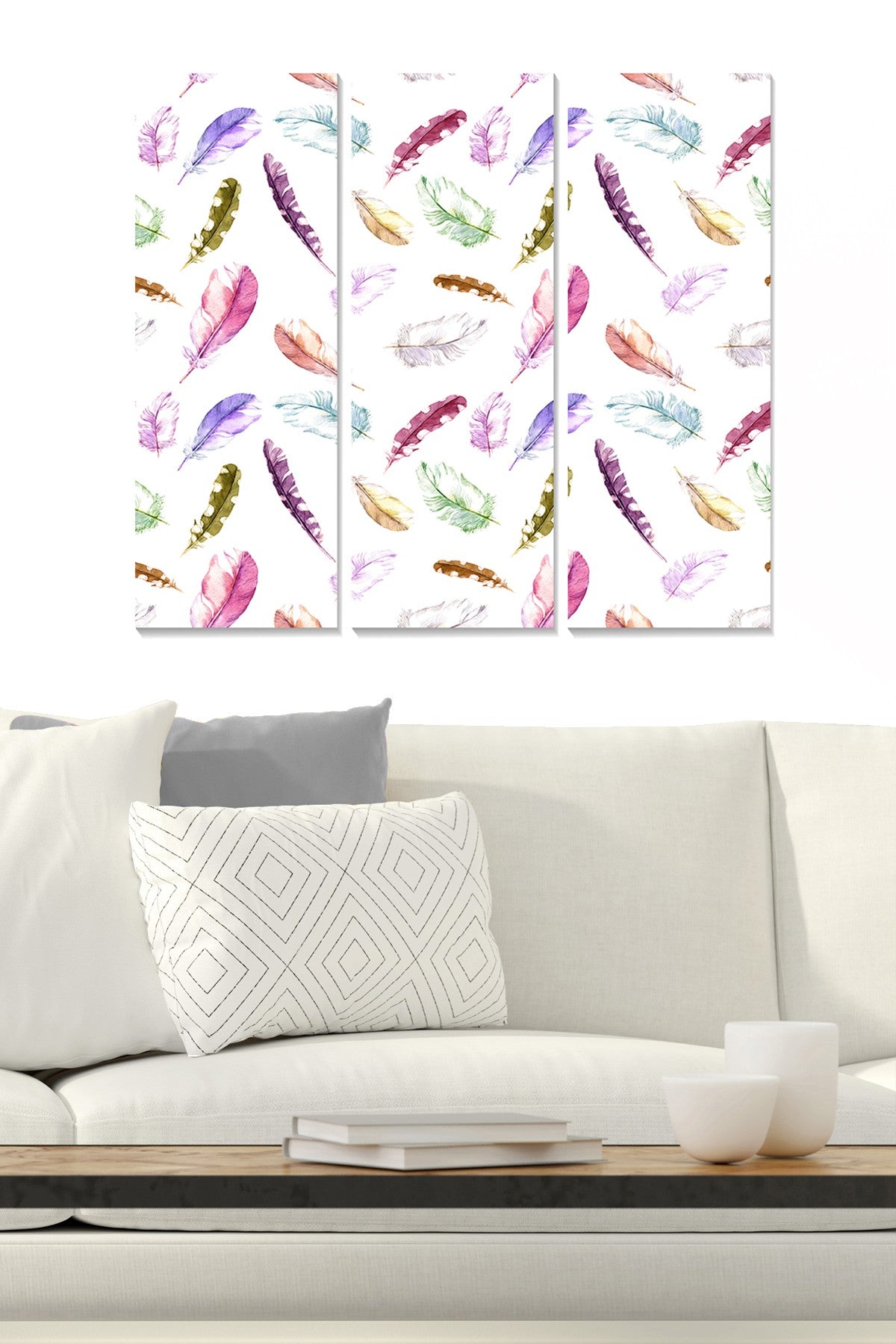 Conjunto de Quadros Decorativos em MDF (3 Peças) Multicolor – 70 x 50 cm total, 20 x 50 cm cada, 3 mm