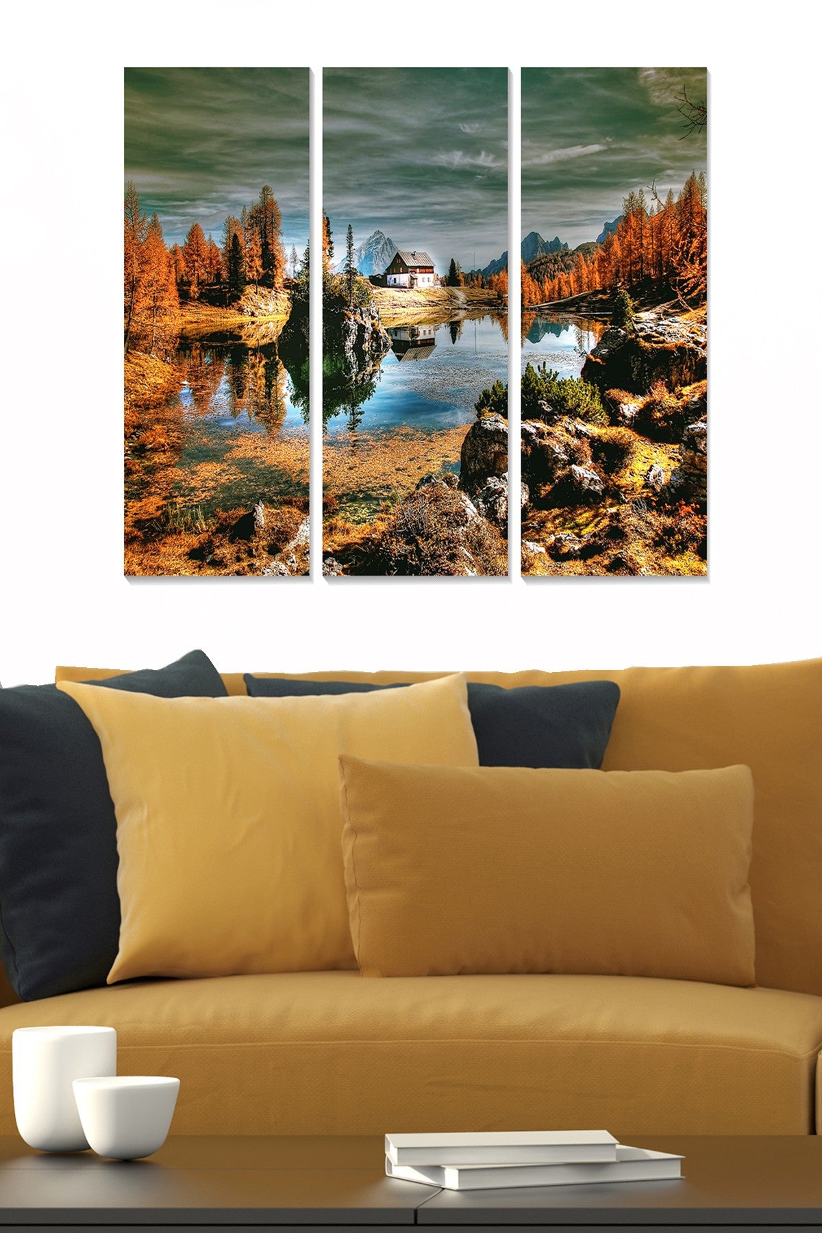 Quadros Decorativos em MDF (3 Peças) - Multicolor - 70x50 cm - Espessura 3 mm