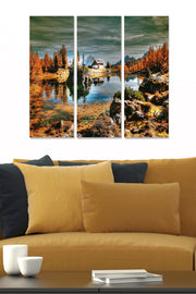 Quadros Decorativos em MDF (3 Peças) - Multicolor - 70x50 cm - Espessura 3 mm