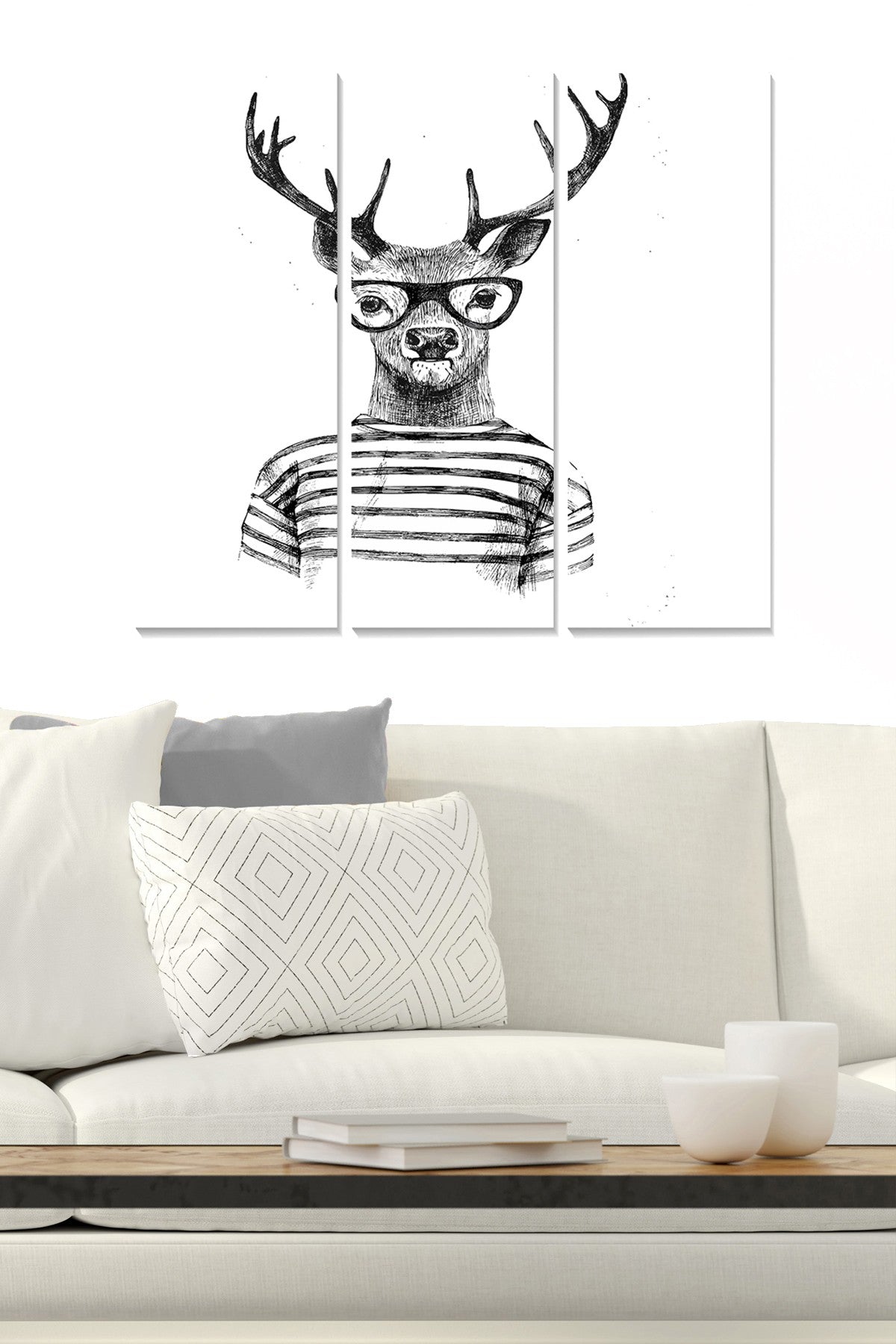 Quadro Decorativo em MDF – Conjunto de 3 Peças, Multicolor, 70 x 50 cm (3 mm)