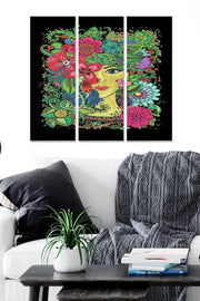 Quadro Decorativo em MDF Multicolor (Conjunto de 3 Peças) – 20x50 cm cada, 70x50 cm total, MDF 3 mm – MDF2918567