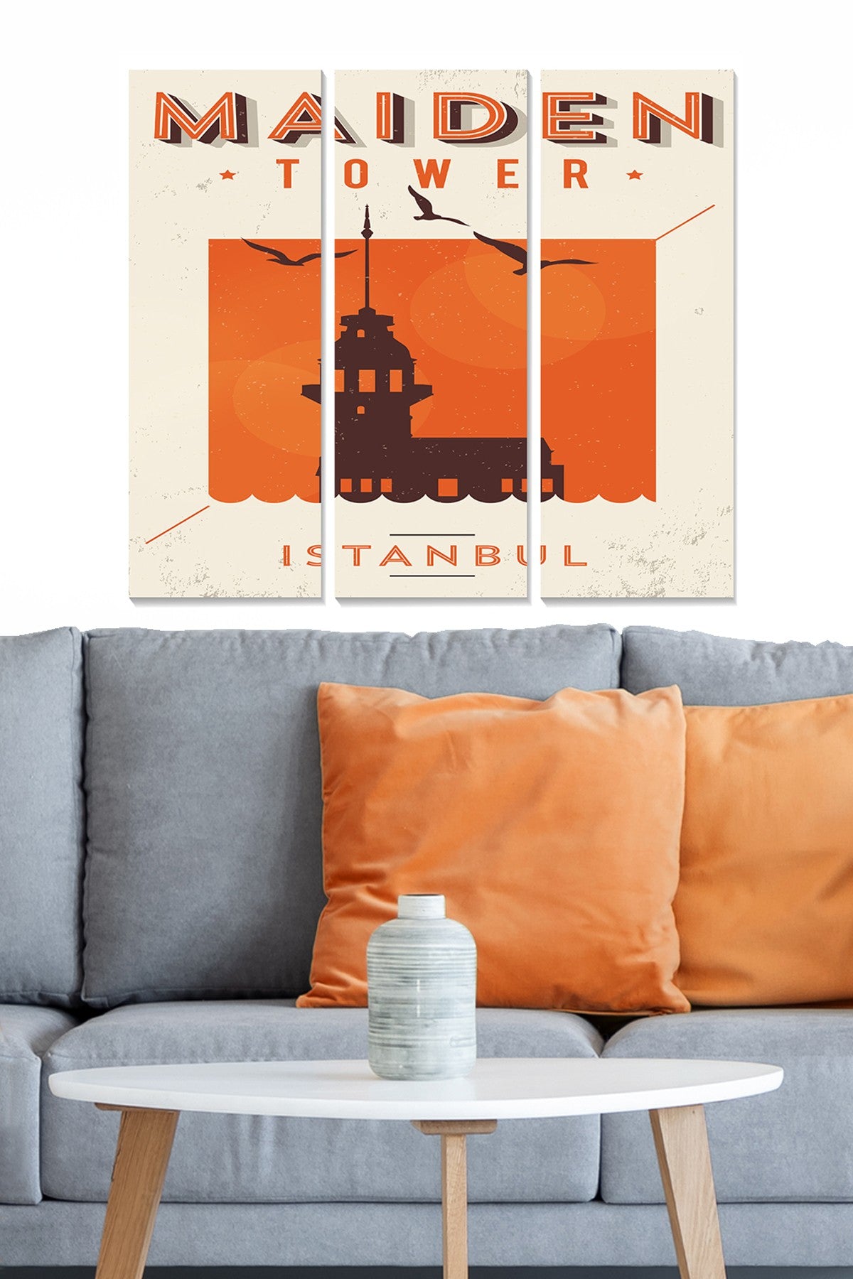 Quadro Decorativo em MDF Multicolor (3 Peças) 20x50 cm cada, Total 70x50 cm, Espessura 3 mm – Modelo MDF2918665