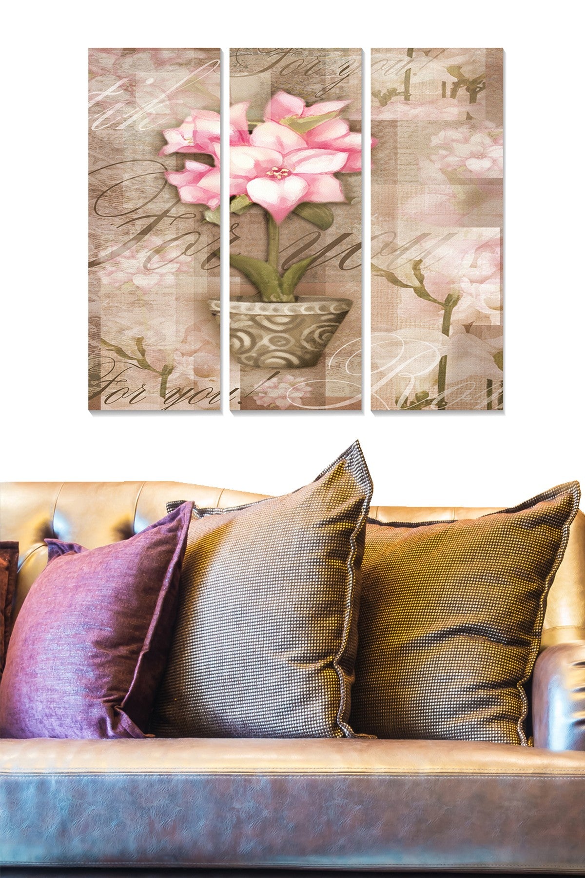 Quadro Decorativo em MDF (3 Peças) Multicolor, 20x50 cm cada, total 70x50 cm, espessura 3 mm