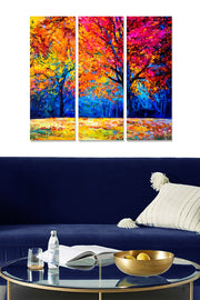 Conjunto de Quadros Decorativos em MDF, Multicor, 3 Peças – 70x50 cm