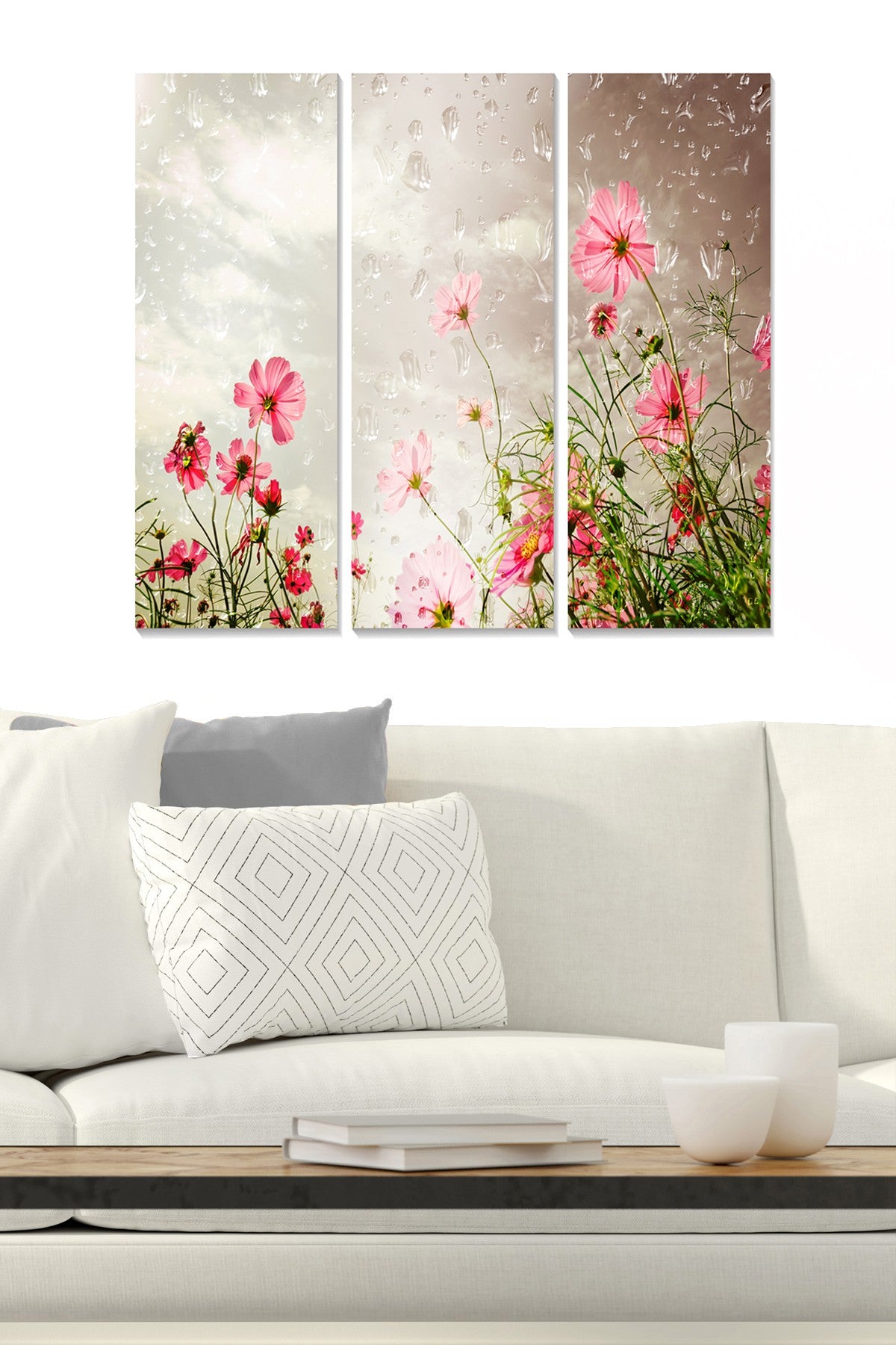 Quadro Decorativo em MDF Multicolor (3 Peças) – 20x50 cm cada, Tamanho Total 70x50 cm, Espessura 3 mm