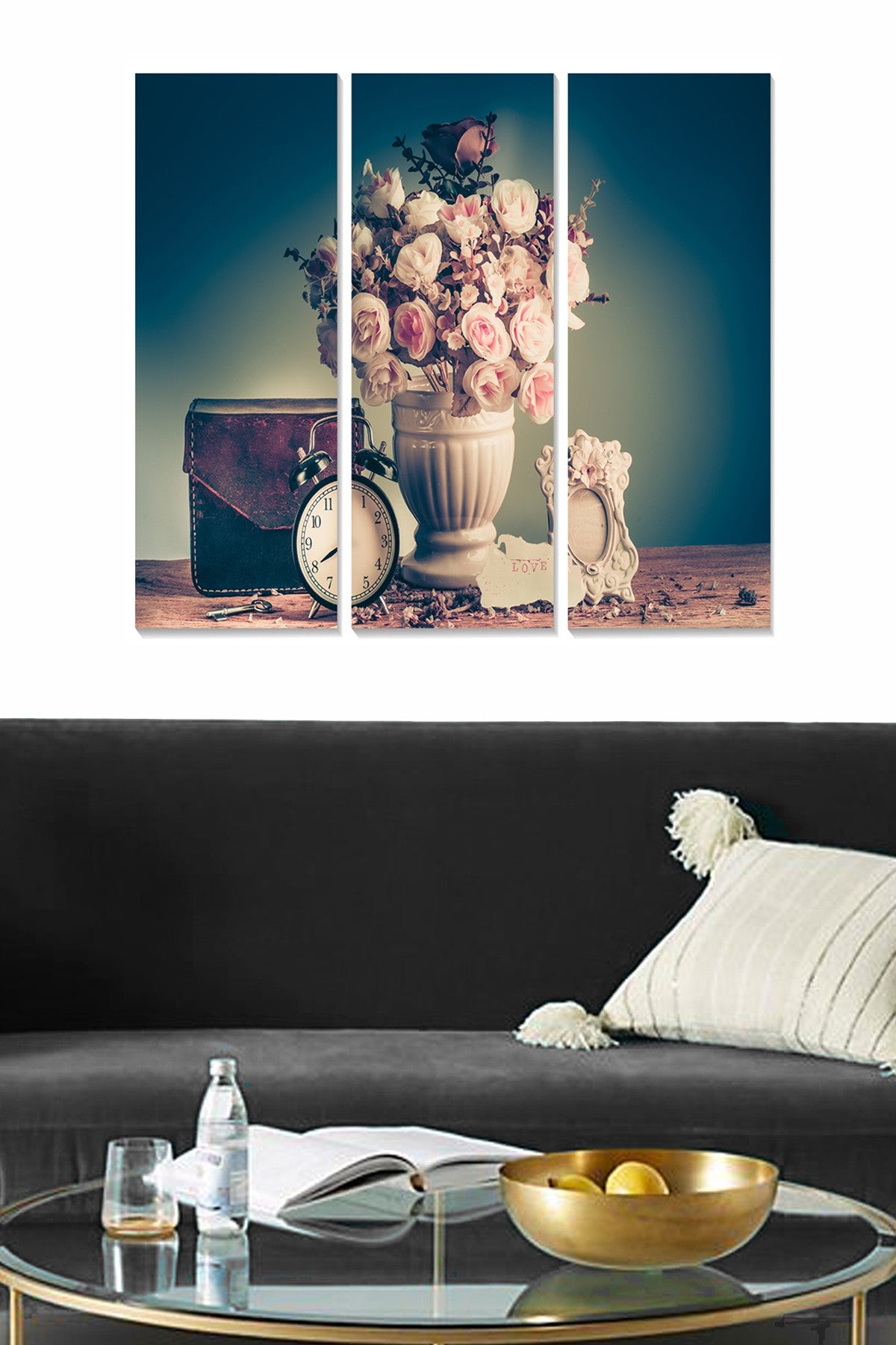 Quadro Decorativo em MDF Multicolorido (Conjunto 3 Peças) – 20x50 cm cada, total 70x50 cm, espessura 3 mm