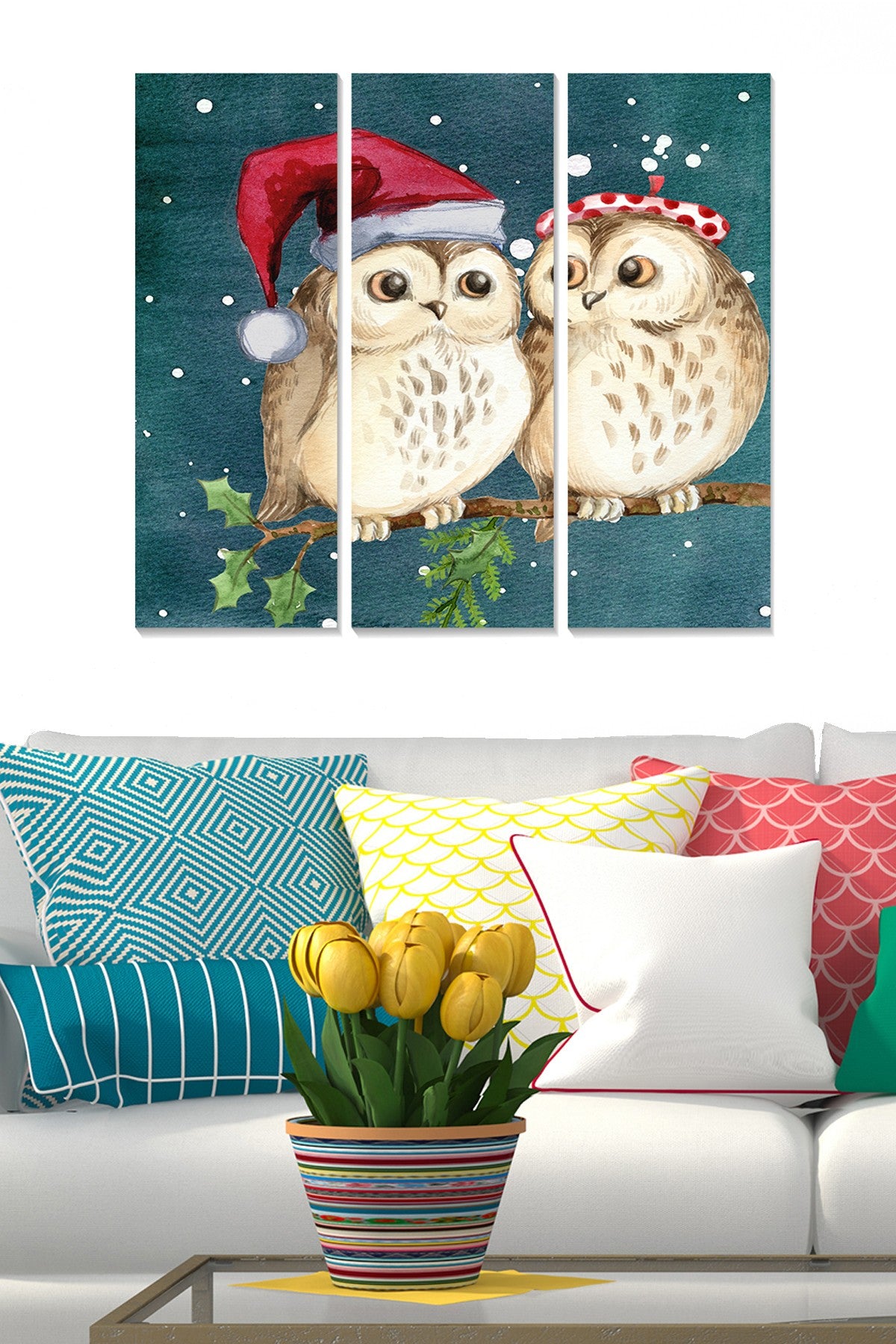 Quadro Decorativo em MDF Multicolor — Conjunto de 3 Peças (20x50 cm cada, 70x50 cm total), MDF 3 mm — MDF2984138