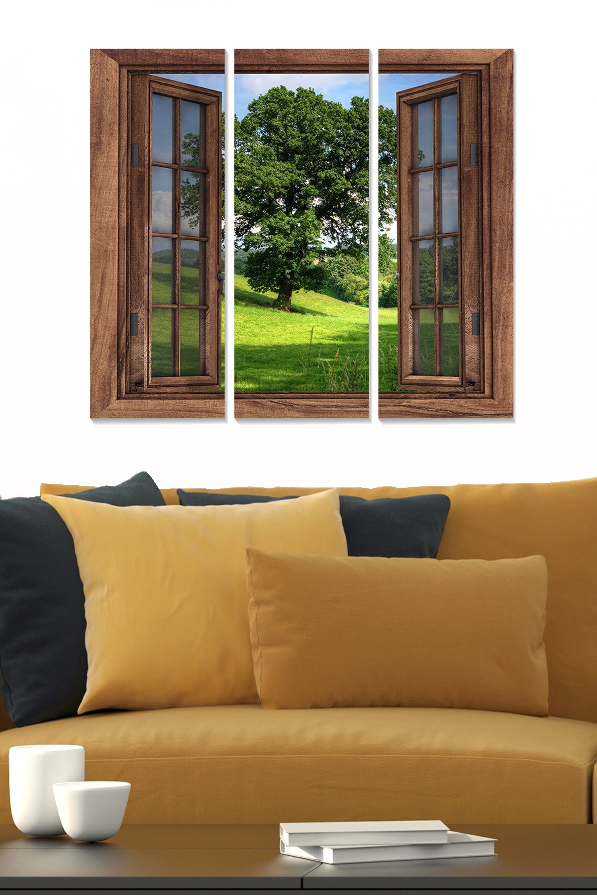 Quadro Decorativo em MDF Multicolor (Conjunto de 3 Peças) — 20x50 cm cada, Total 70x50 cm, Espessura 3 mm