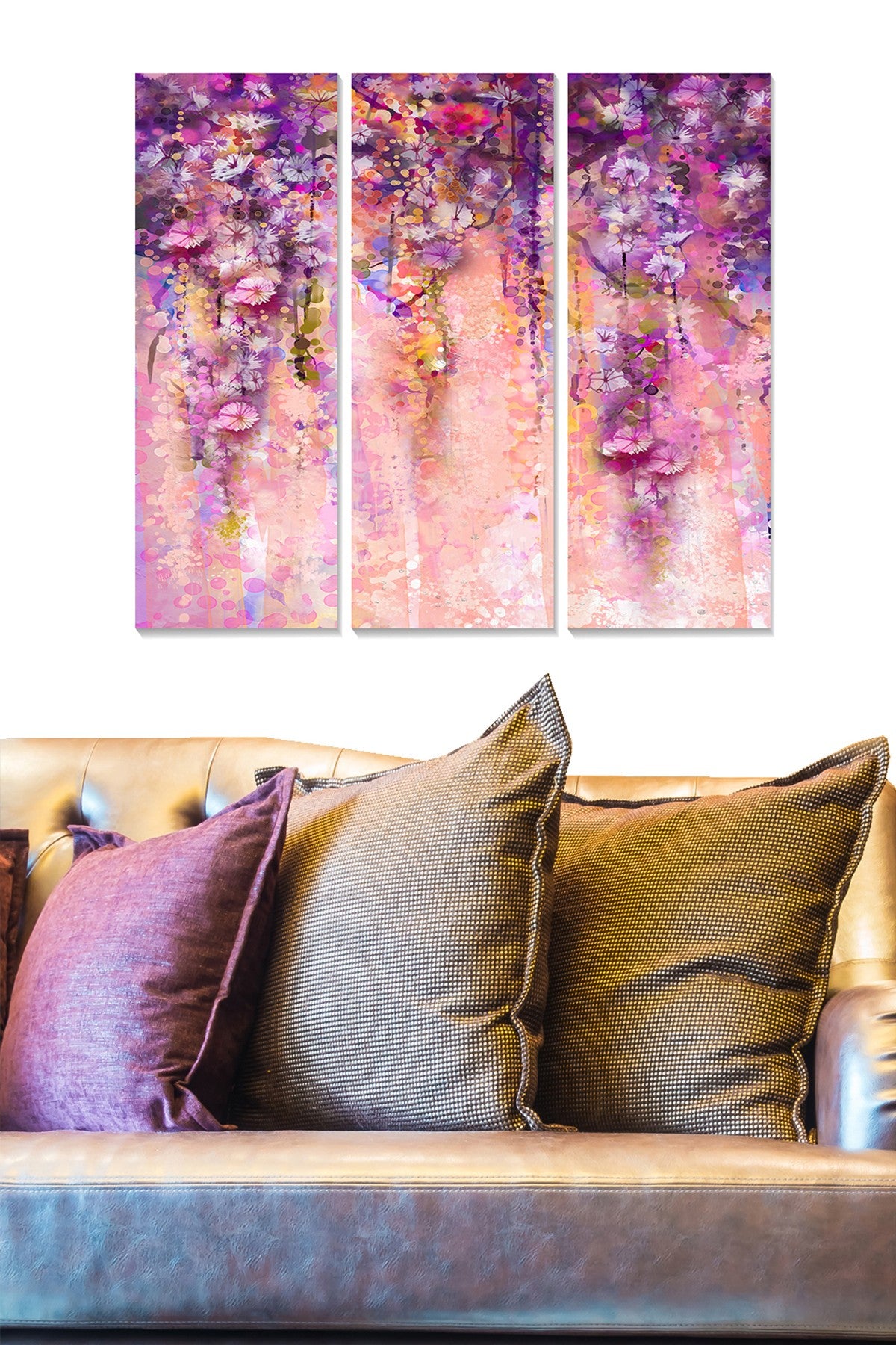 Quadro Decorativo em MDF Multicolor (Conjunto de 3 Peças) – 70 x 50 cm, Espessura 3 mm