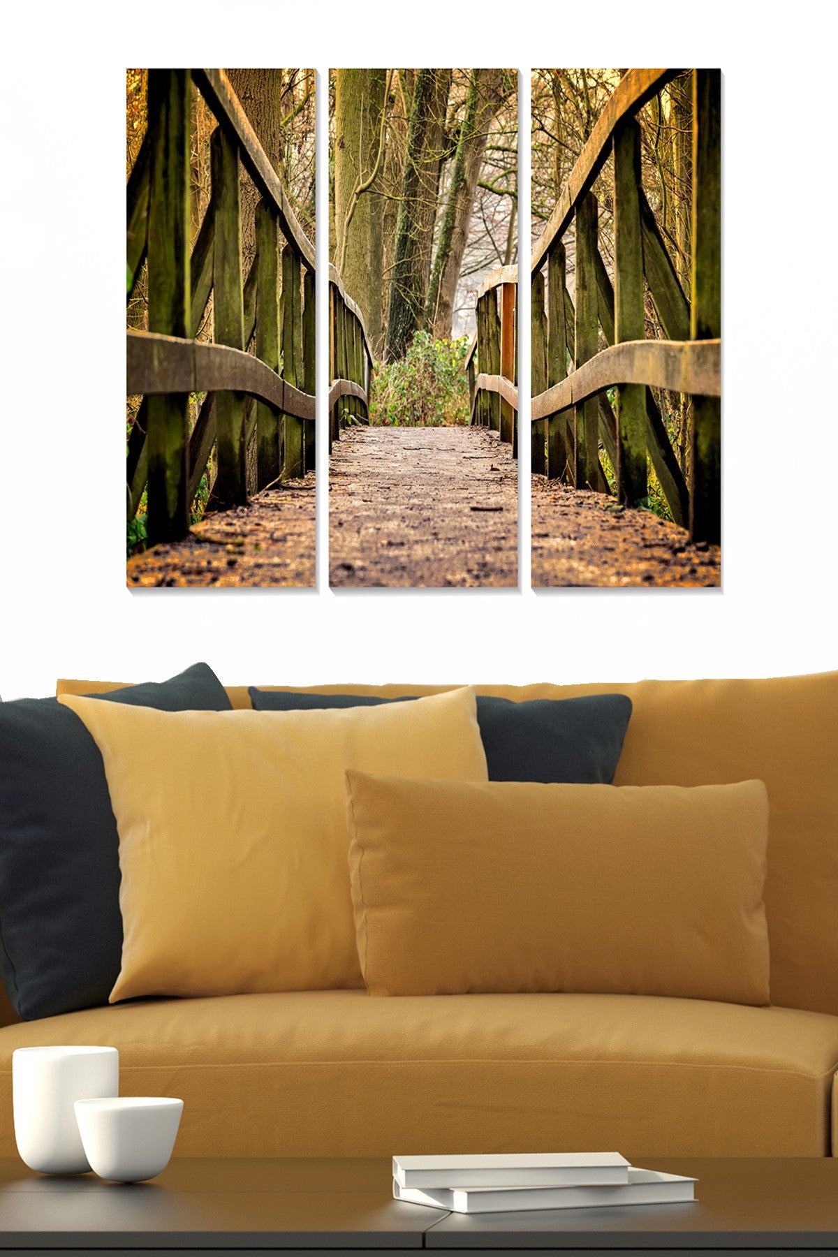 Quadro Decorativo em MDF – Conjunto de 3 Peças Multicolorido, 70x50 cm (3x 20x50 cm), MDF 3 mm