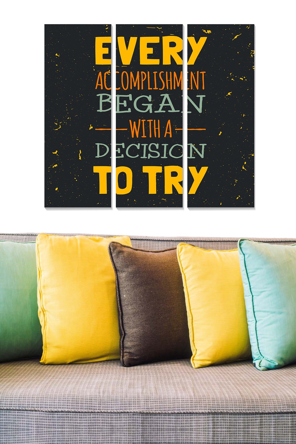 Tríptico Decorativo em MDF Multicolor 70x50 cm (3 Peças, 3 mm)