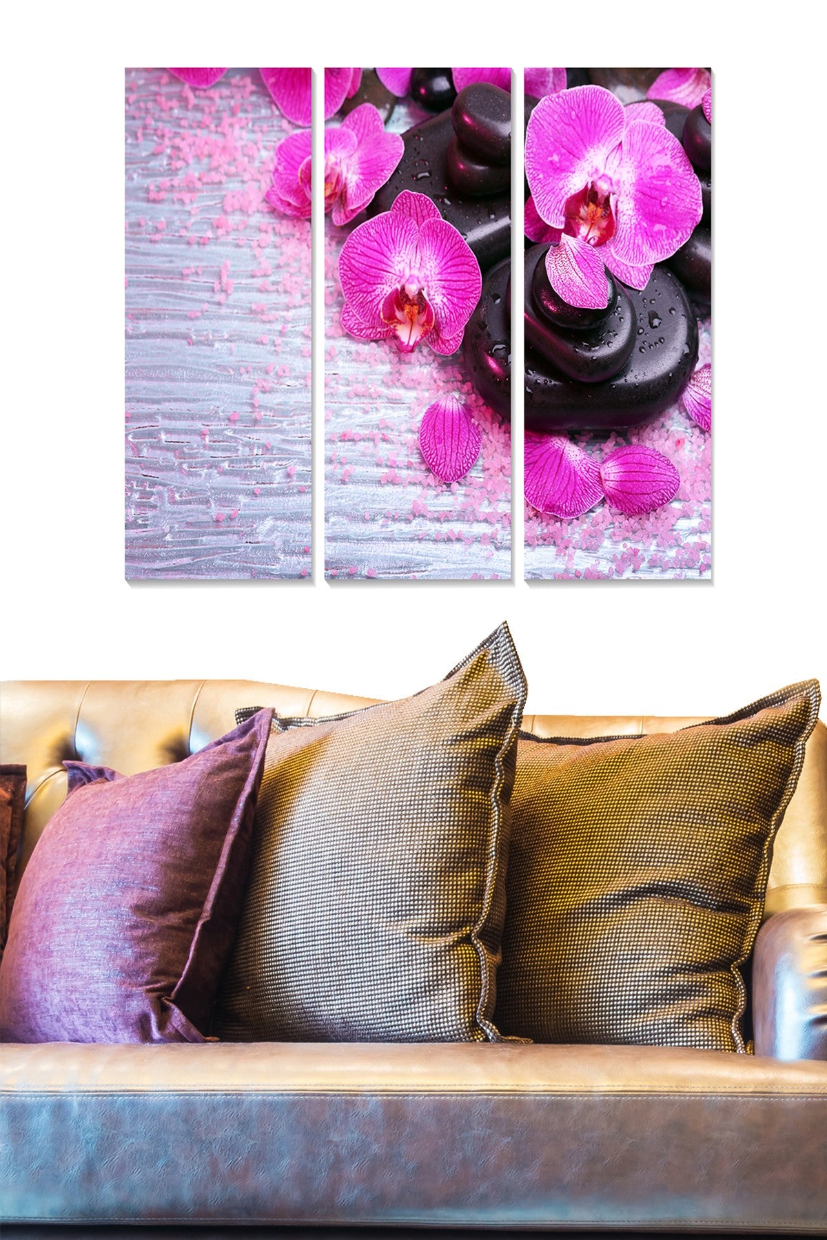 Quadro Decorativo em MDF Multicolorido (Tríptico 3 Peças) – 3 mm, 3x 20x50 cm, Total 70x50 cm