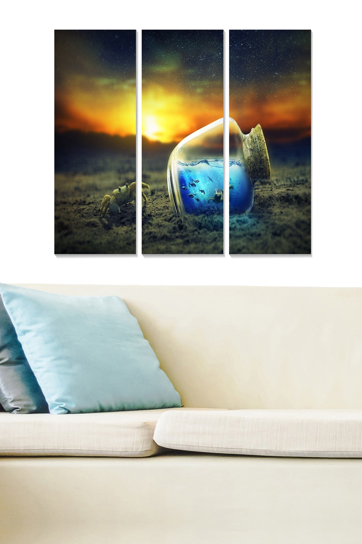 Quadro Decorativo em MDF (3 Peças) Multicor – 20x50 cm cada, 70x50 cm total, espessura 3 mm | Ref. MDF3058859