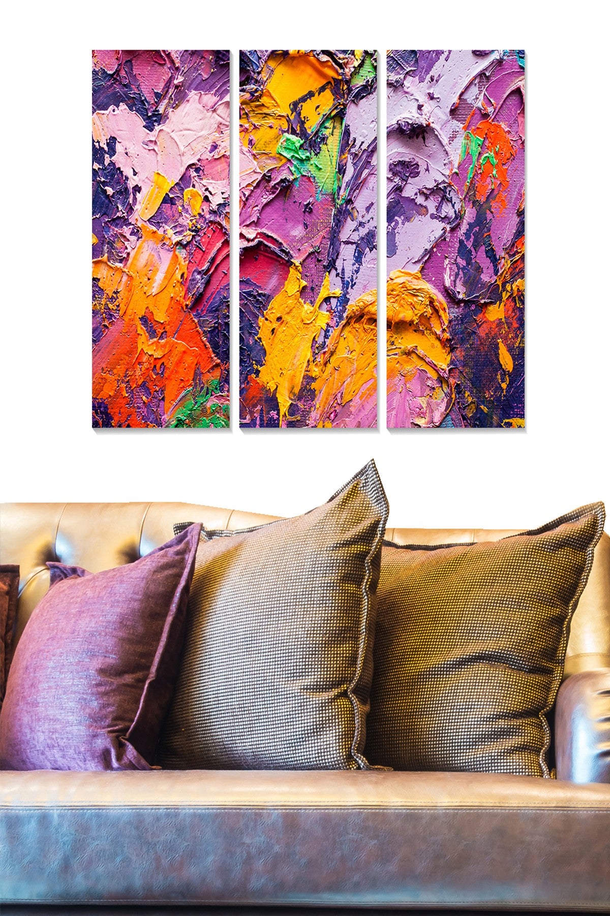 Quadro Decorativo em MDF 100% (3 Peças) Multicolor – 20x50 cm cada, 70x50 cm total – Espessura 3 mm | MDF306782456