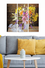 Tríptico Decorativo em MDF Multicolor – 70x50 cm (3 Peças, 3 mm)