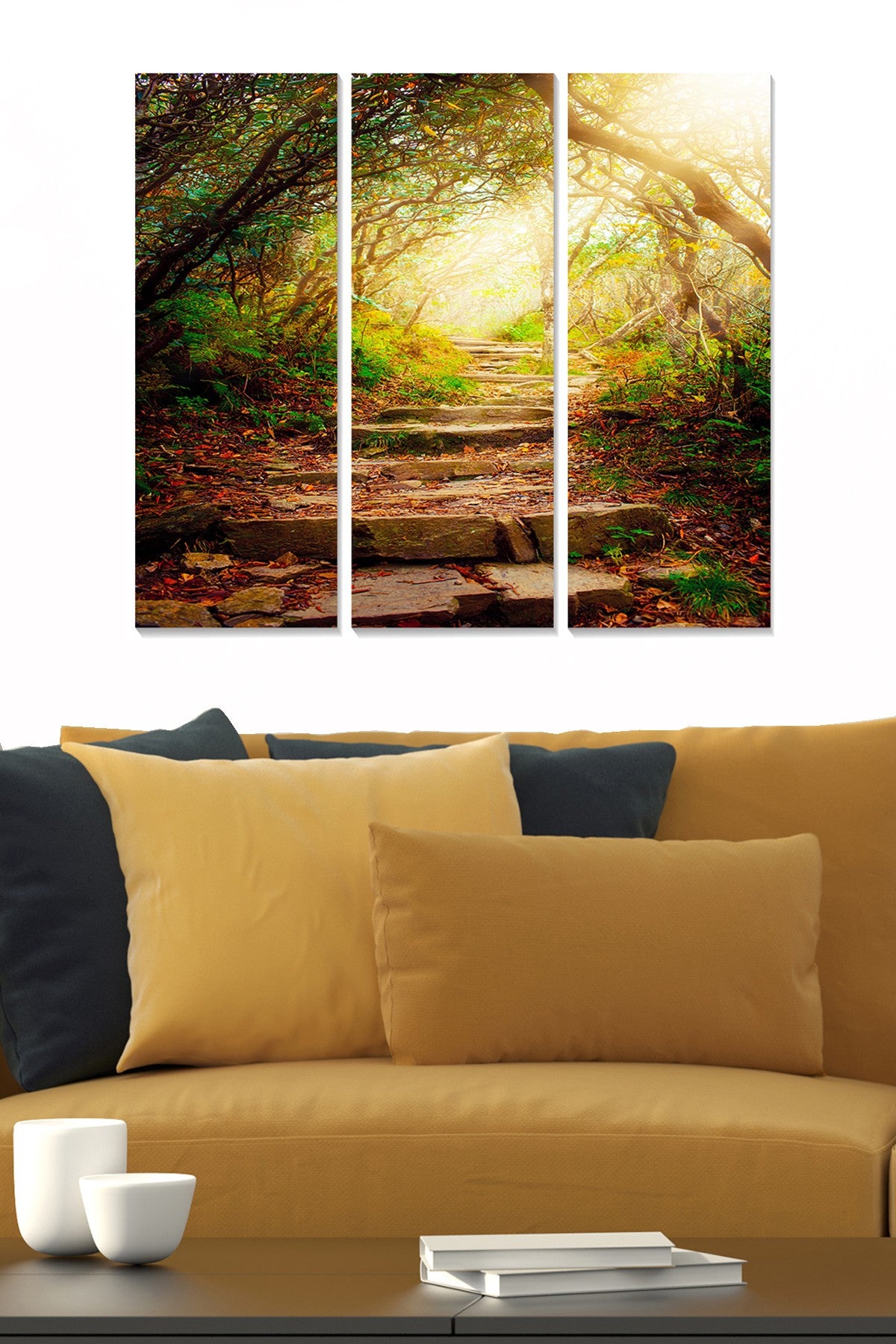 Quadro Decorativo em MDF Multicolor (3 Peças) — Tamanho Total 70 x 50 cm, Espessura 3 mm