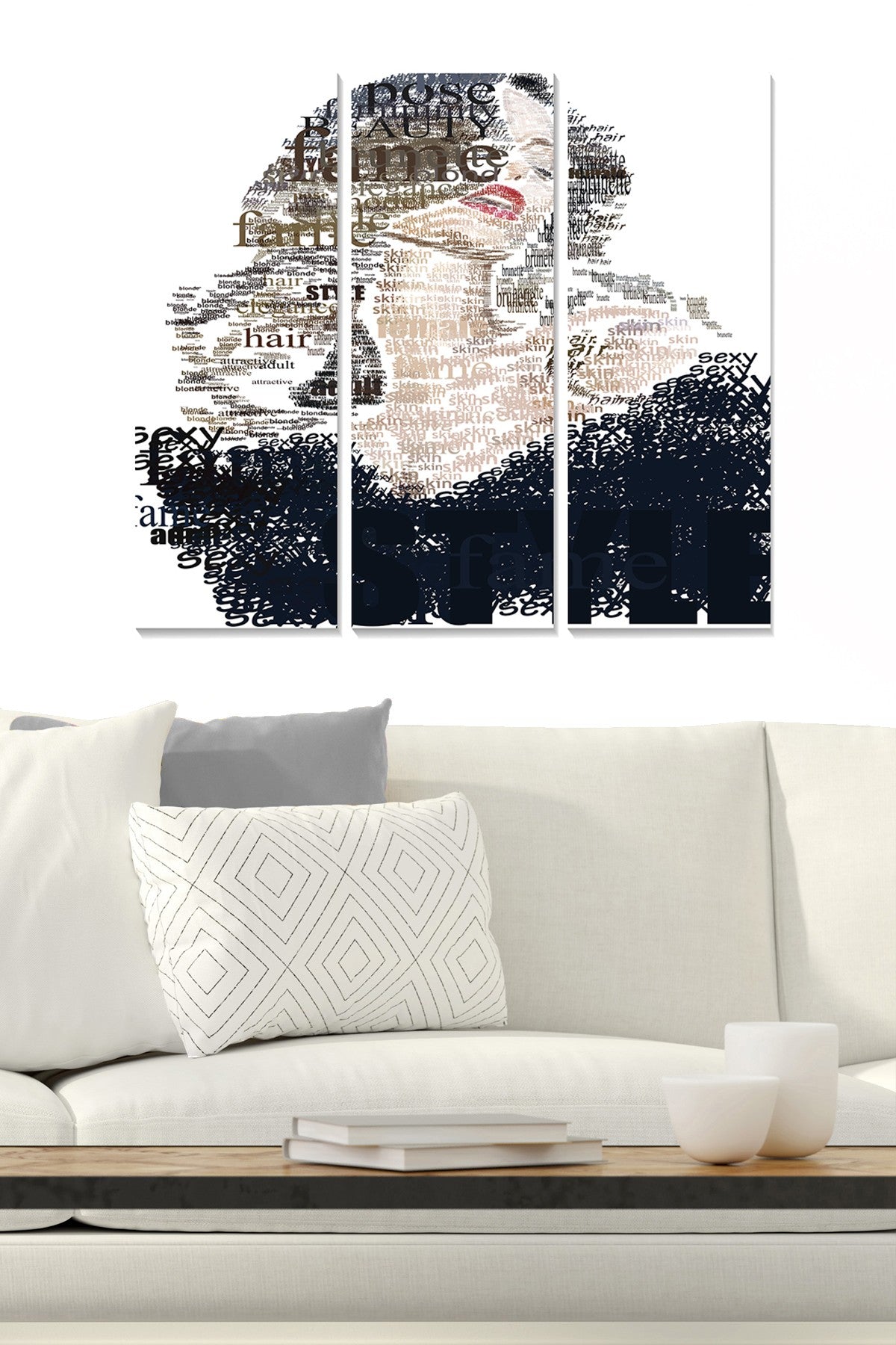 Tríptico Decorativo em MDF Multicor 70x50 cm (3x20x50 cm) – Espessura 3 mm