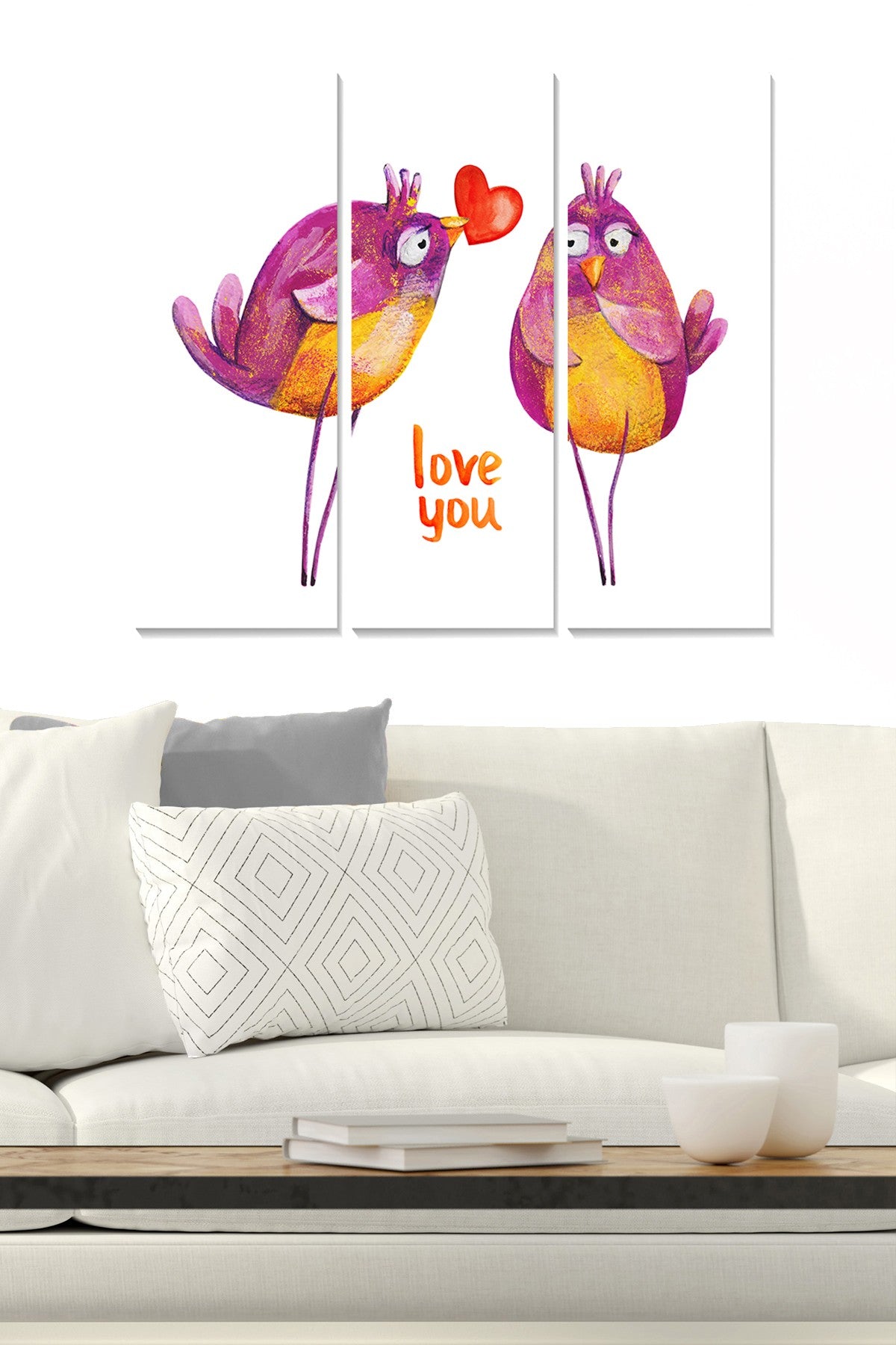 Tríptico Decorativo em MDF Multicolorido 70x50 cm (3x 20x50 cm), Espessura 3 mm