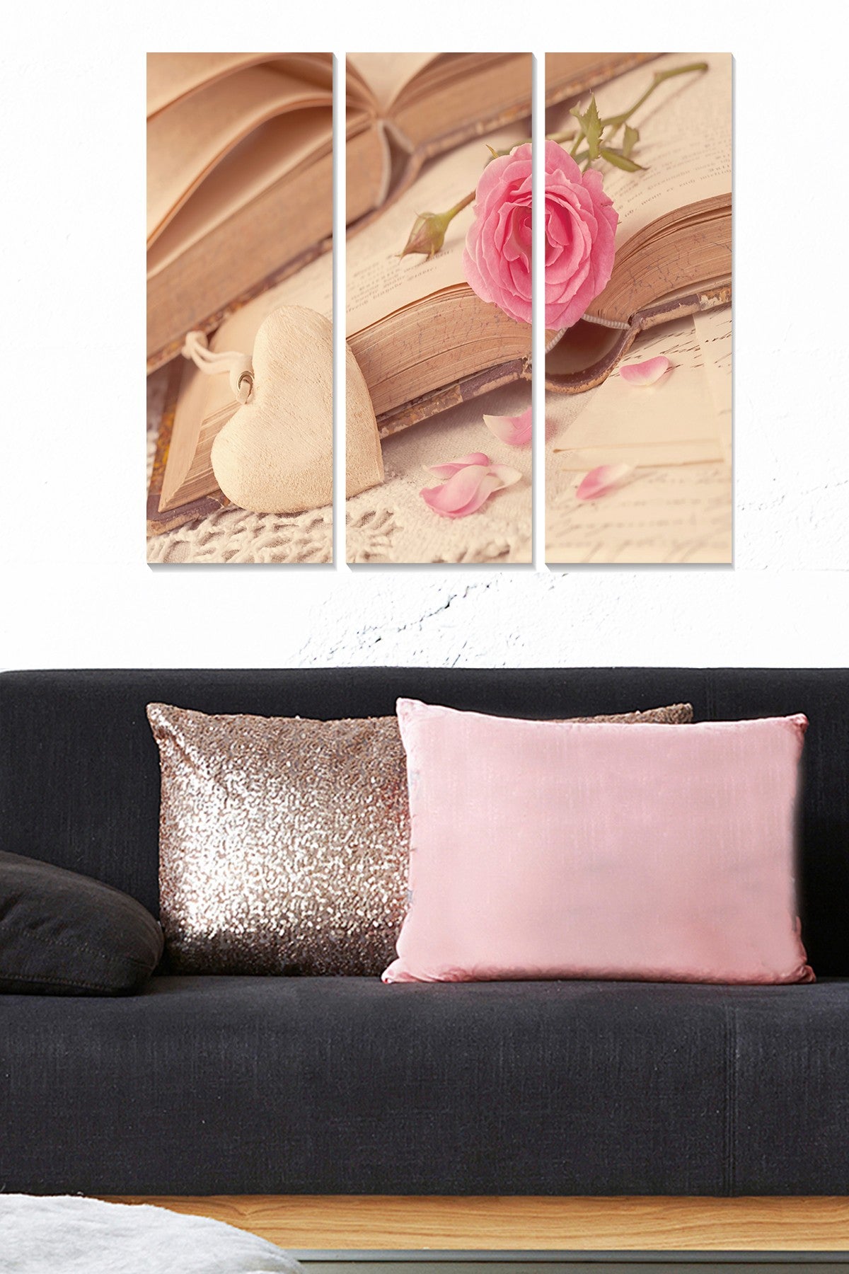 Quadro Decorativo em MDF Multicolor – 3 Peças (20x50 cm cada), Tamanho Total 70x50 cm, Espessura 3 mm