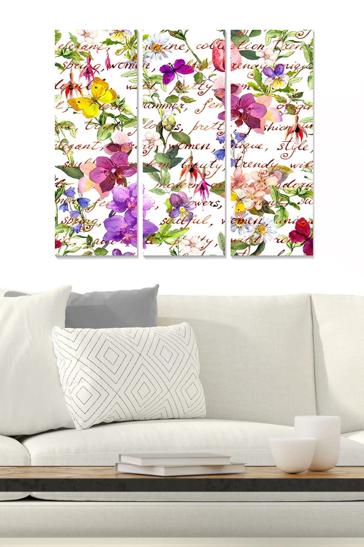 Conjunto de Quadros Decorativos em MDF Multicolor (3 Peças) – 70x50 cm, 3 mm