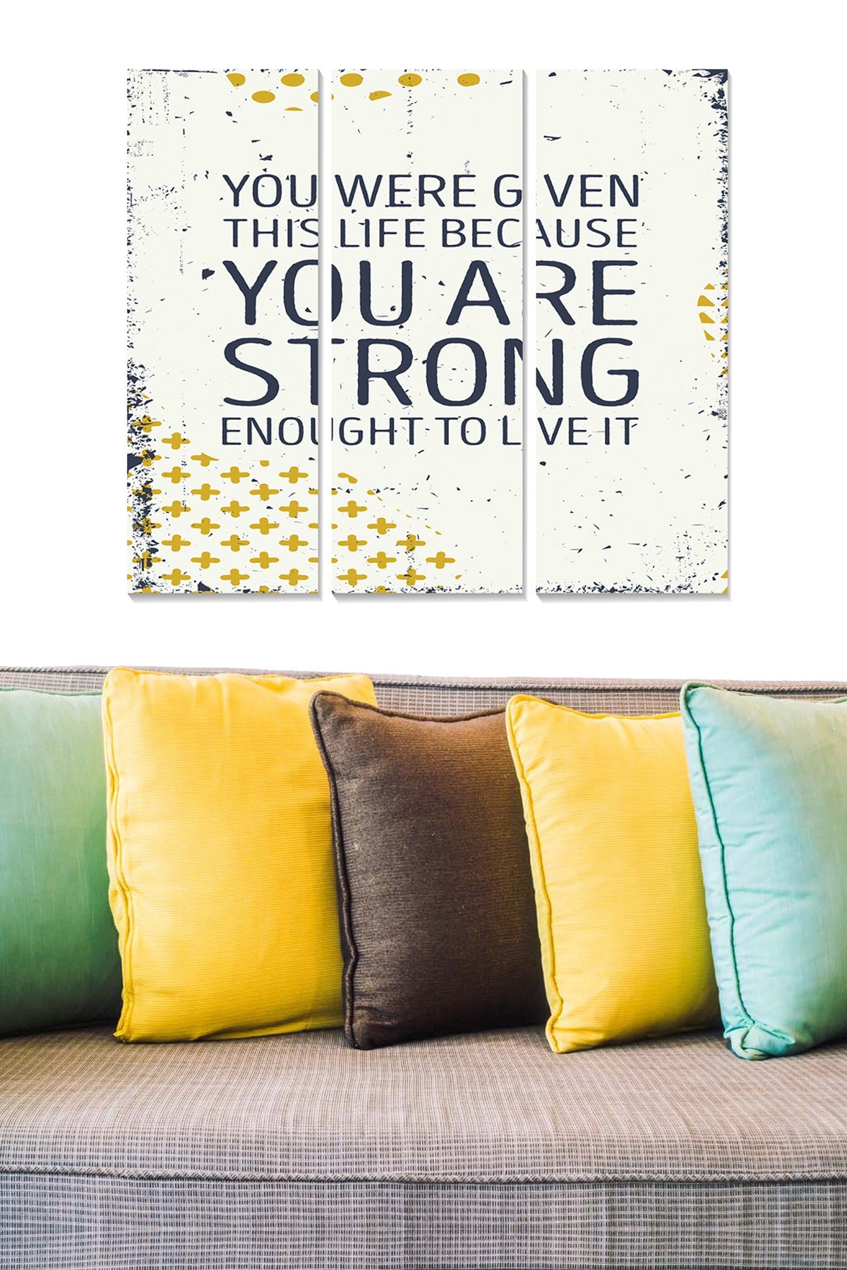 Conjunto de Quadros Decorativos em MDF (3 Peças) Multicolor – 70 x 50 cm (Total), 3 mm de espessura