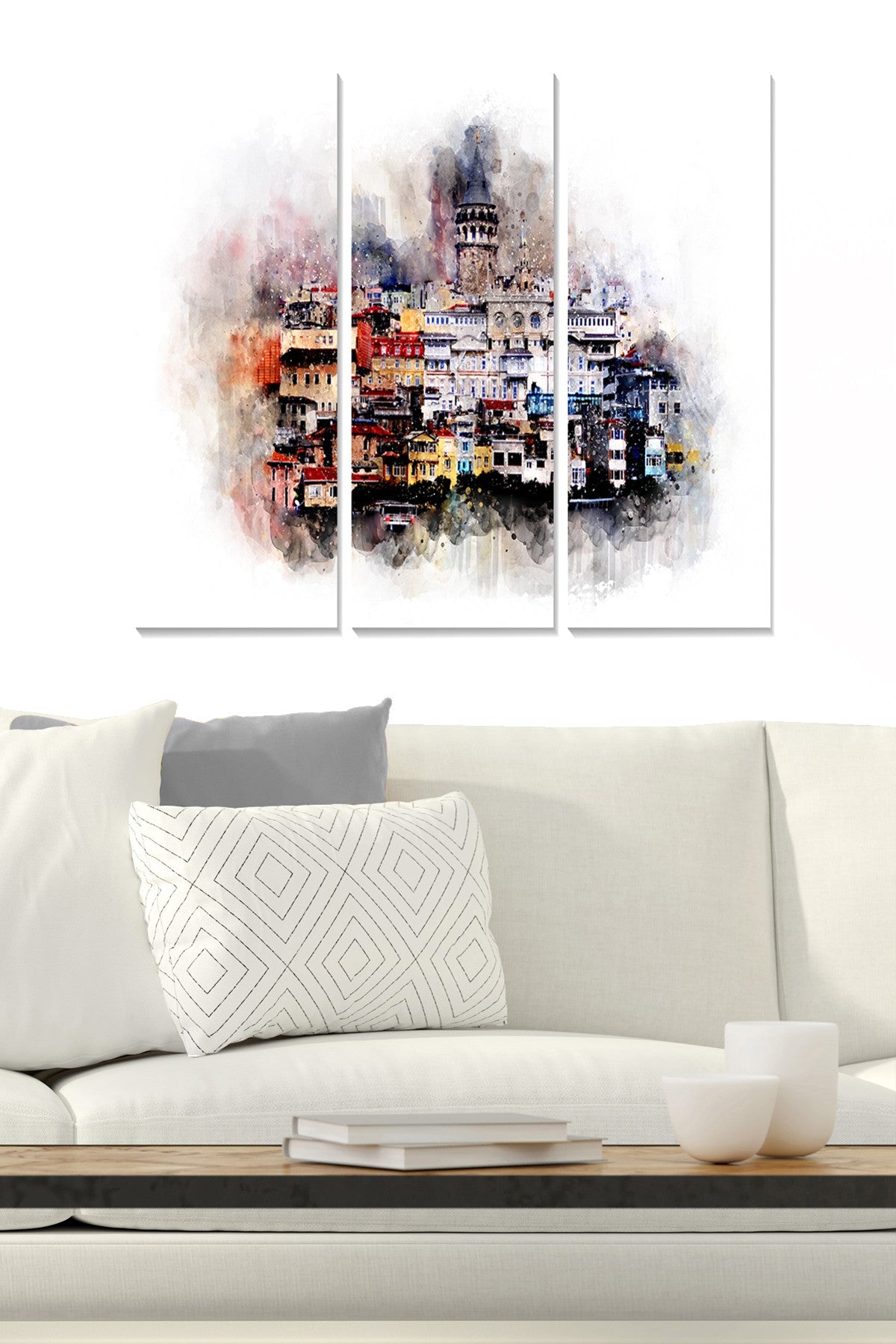 Quadro Decorativo em MDF Multicolor (Conjunto de 3 Peças) – 20x50 cm cada, 70x50 cm total, 3 mm