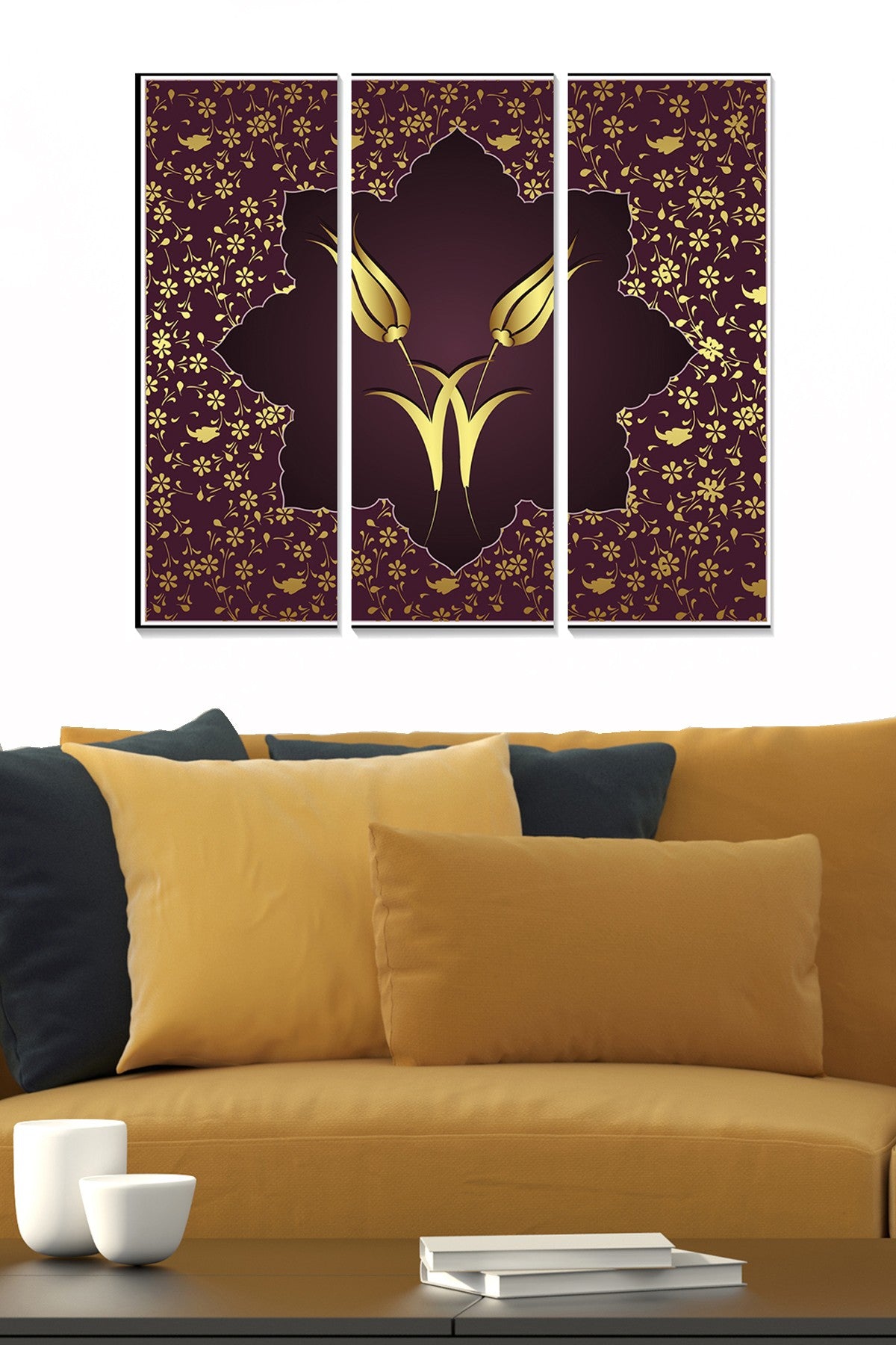 Tríptico Decorativo em MDF Multicolor (3 Peças) – 70 x 50 cm, 3 mm