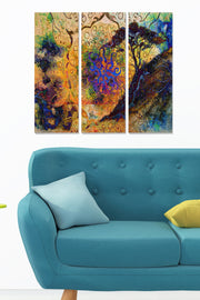 Quadro Decorativo em MDF Multicolor – Conjunto de 3 Peças (20x50 cm cada), Espessura 3 mm, Tamanho Total 70x50 cm