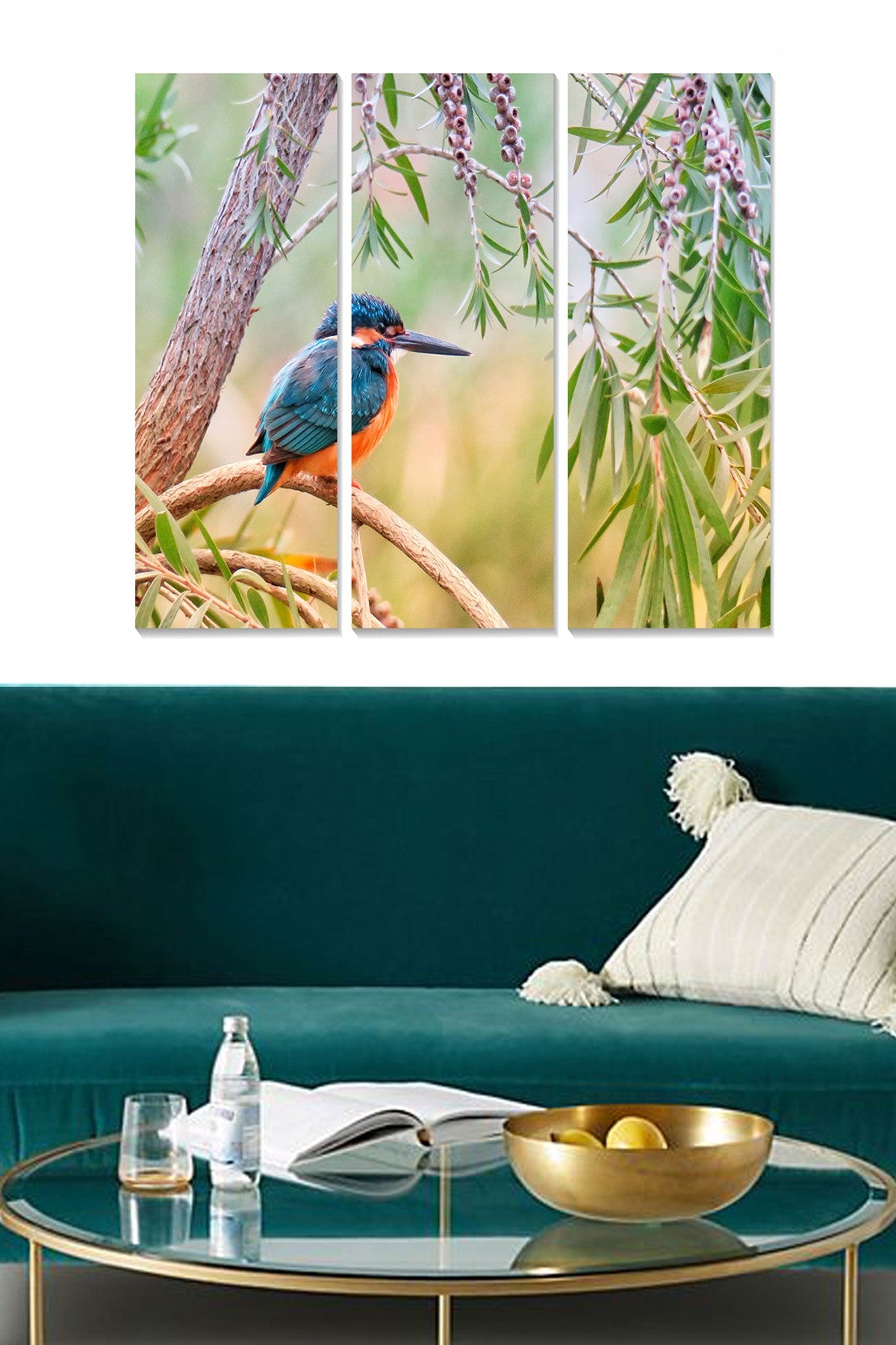 Quadro Decorativo em MDF Multicolor (3 Peças) – 100% MDF 3 mm, 20x50 cm cada, Tamanho Total 70x50 cm