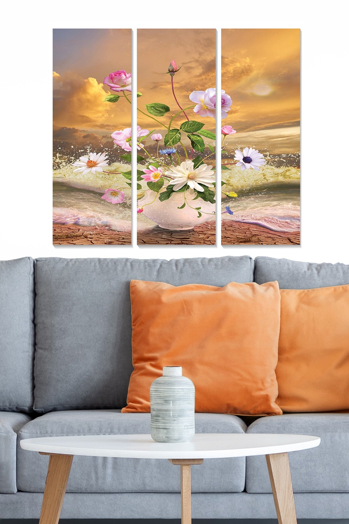 Conjunto de 3 Quadros Decorativos em MDF 100% (3 mm), Multicolor – 70x50 cm