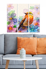 Quadro Decorativo em MDF Multicolor – Tríptico 3 Peças, 70 x 50 cm (20 x 50 cm cada), 3 mm