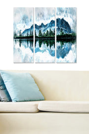 Quadro Decorativo em MDF Multicolorido — Conjunto de 3 Peças (20x50 cm cada) — Tamanho Total 70x50 cm