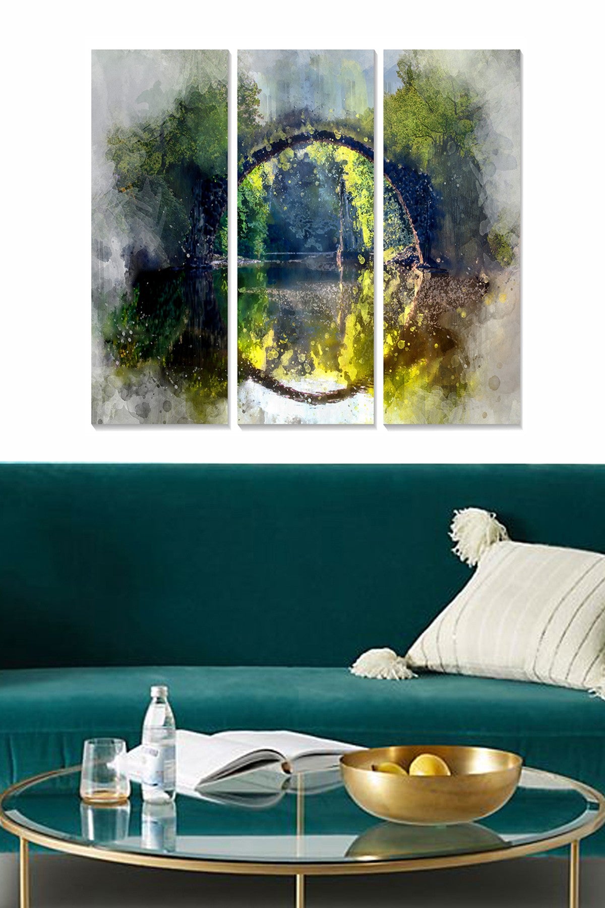 Quadro Decorativo em MDF Multicolor — Conjunto 3 Peças (3 mm) 3x20x50 cm, Total 70x50 cm