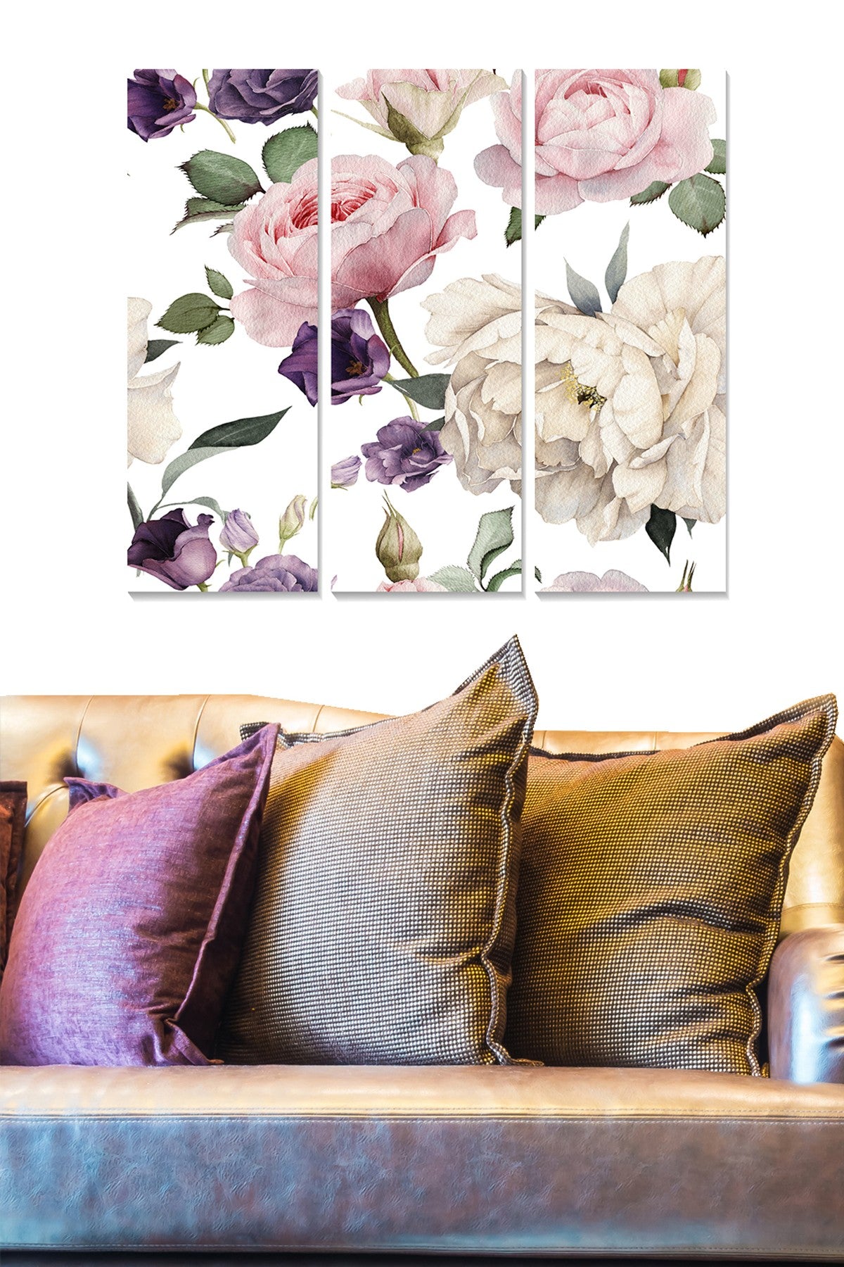 Tríptico Decorativo em MDF, Multicolor, 70x50 cm (3x 20x50 cm, 3 mm)