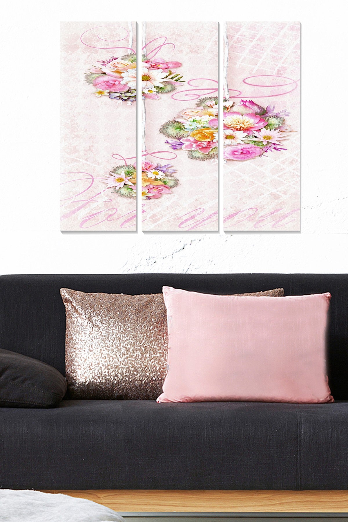 Tríptico Decorativo em MDF Multicolor – 3 Peças (20 x 50 cm cada, total 70 x 50 cm, espessura 3 mm)