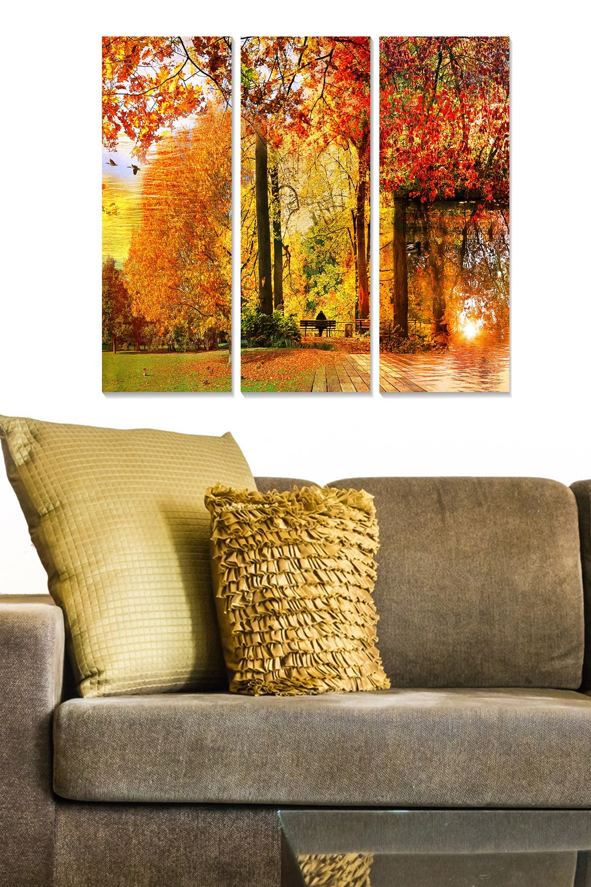 Quadro Decorativo em MDF Multicolor – Conjunto de 3 Peças (20x50 cm cada), Tamanho Total 70x50 cm, MDF 3 mm