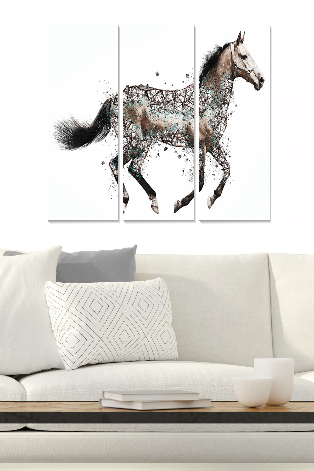 Quadro Decorativo em MDF Multicolor — Conjunto de 3 Peças (3x20x50 cm) | Tamanho Total 70x50 cm, MDF 3 mm