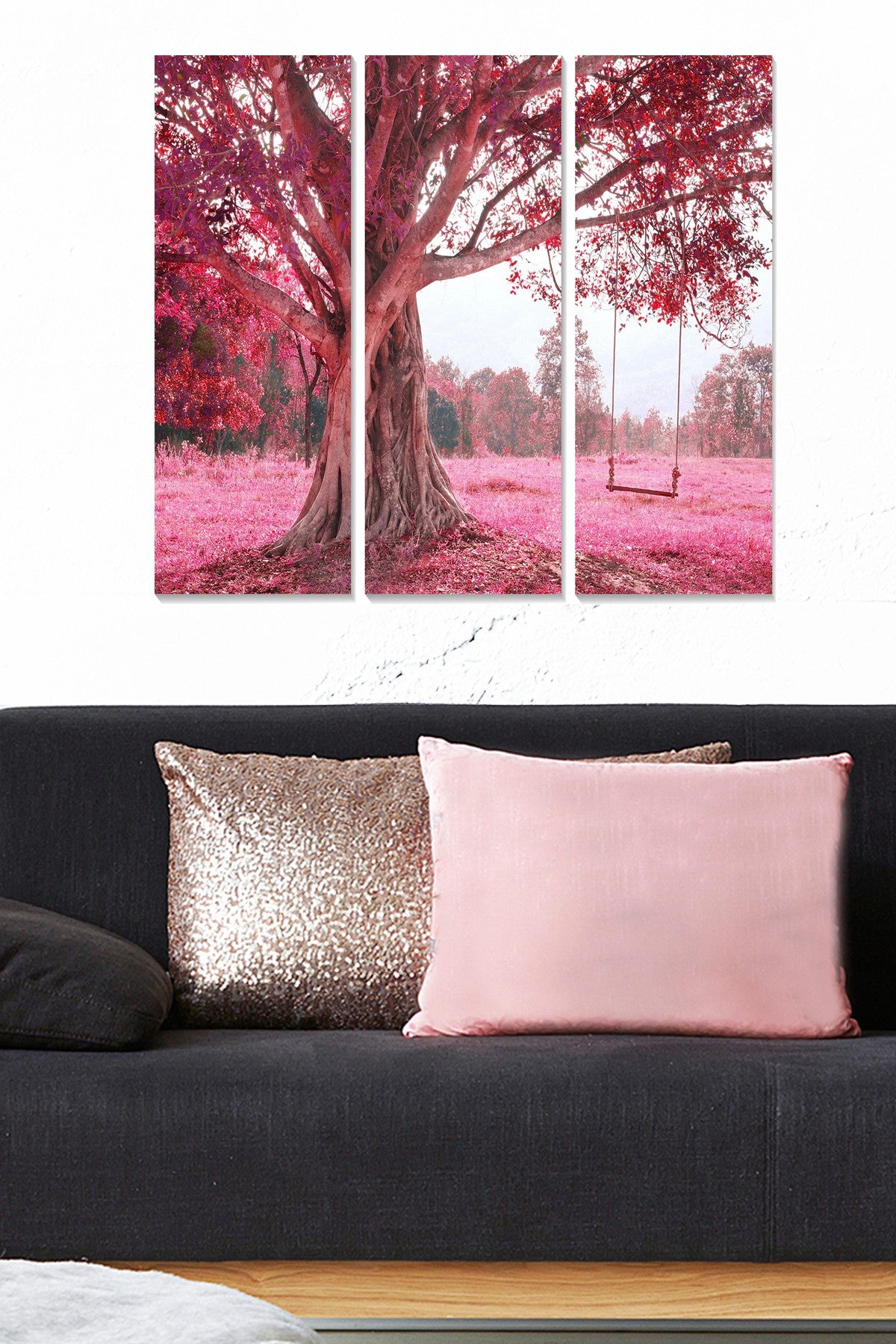 Quadro Decorativo em MDF Multicolor (Conjunto 3 Peças) – 20 x 50 cm cada, Total 70 x 50 cm, Espessura 3 mm