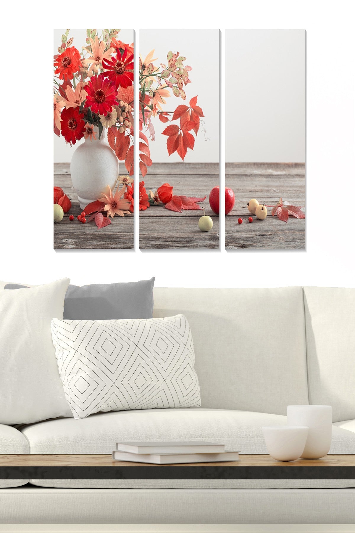 Quadro Decorativo em MDF Multicolor — Conjunto de 3 Peças, 70x50 cm (20x50 cm cada, 3 mm)