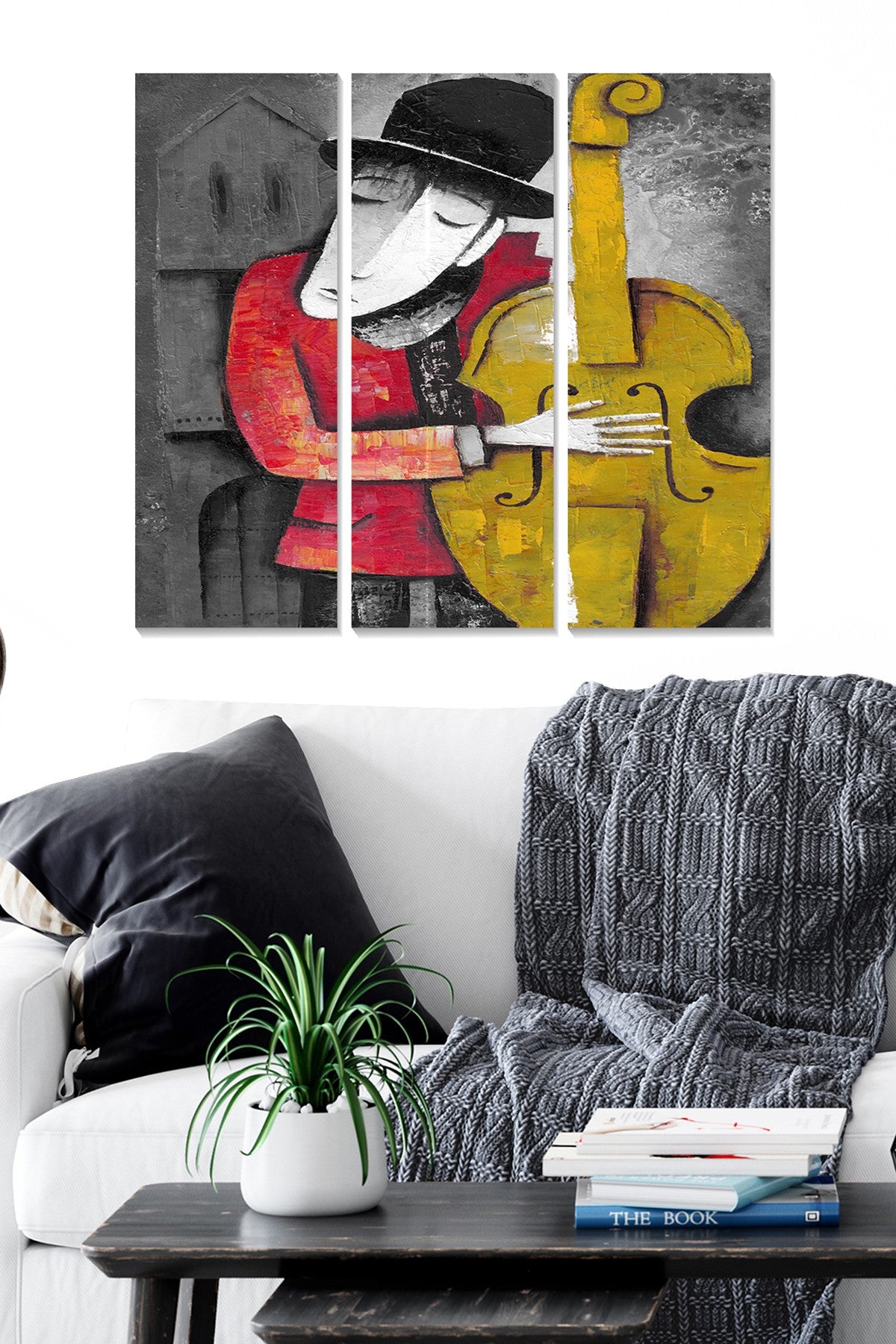 Tríptico Decorativo em MDF (3 Peças) - Multicolor, 70 x 50 cm, 3 mm