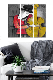 Tríptico Decorativo em MDF (3 Peças) - Multicolor, 70 x 50 cm, 3 mm