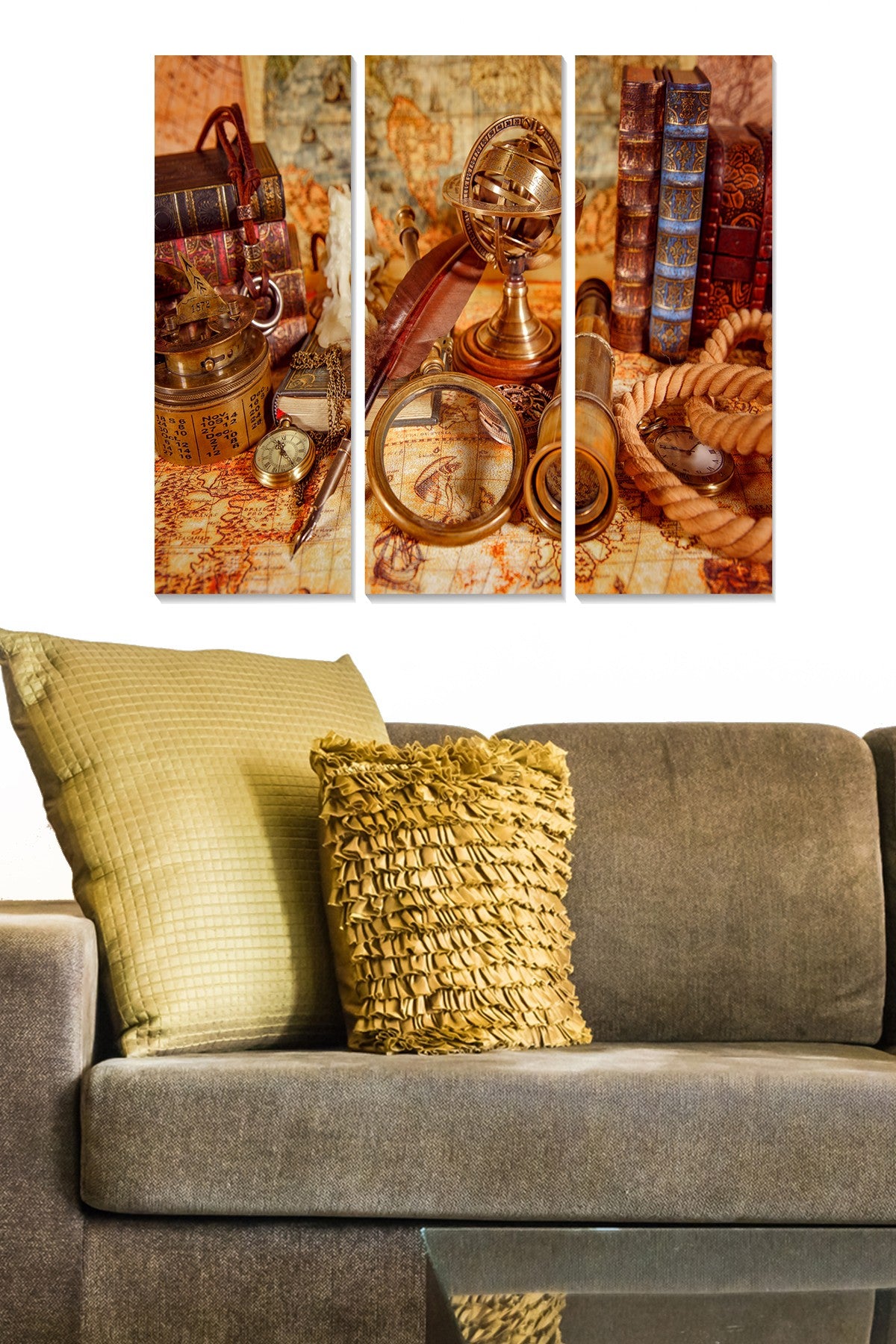 Quadro Decorativo em MDF Multicolor – Conjunto de 3 Peças (20 x 50 cm cada, total 70 x 50 cm) – 100% MDF, 3 mm