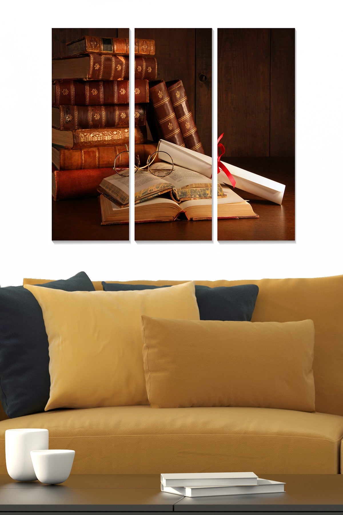 Quadro Decorativo em MDF Multicolor (3 Peças) – 20x50 cm cada, Total 70x50 cm