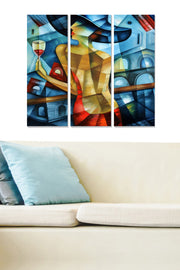 Conjunto de Quadros Decorativos em MDF (3 Peças) Multicolorido – 70x50 cm (20x50 cm cada, 3 mm)