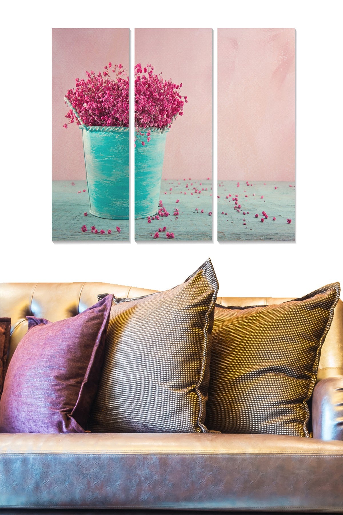 Quadro Decorativo em MDF Multicolor – Conjunto de 3 Peças (20 x 50 cm cada), Espessura 3 mm, Tamanho Total 70 x 50 cm