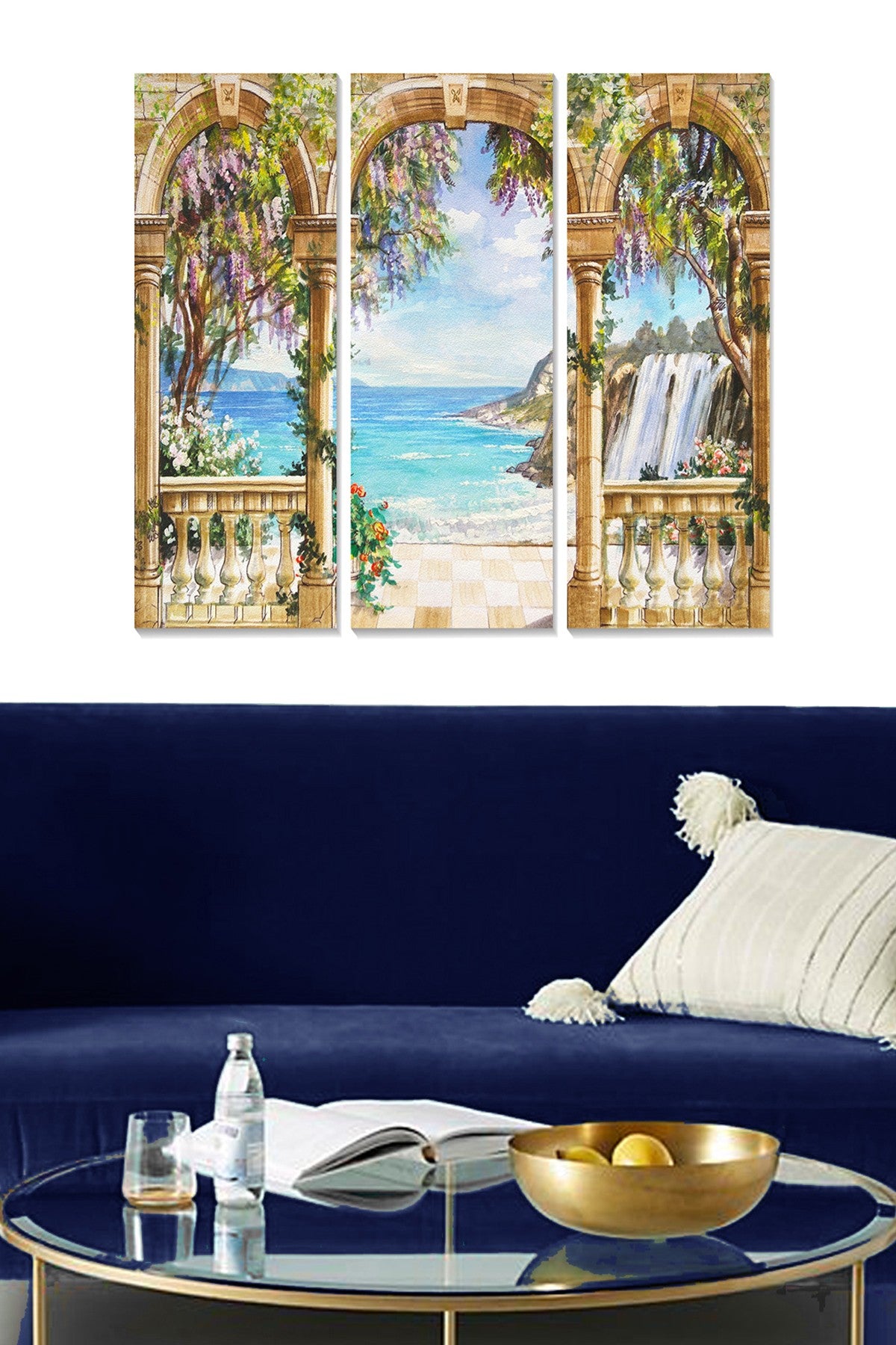 Quadro Decorativo em MDF 100% Multicolor – Tríptico 3 Peças (20x50 cm cada), Tamanho Total 70x50 cm, Espessura 3 mm