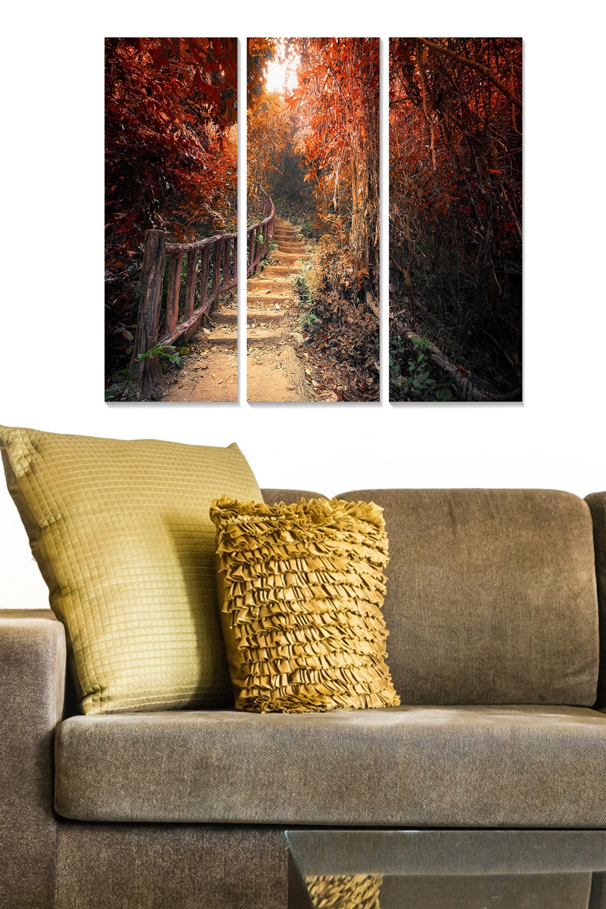 Tríptico Decorativo em MDF Multicolor – 3 Peças, 70x50 cm, Espessura 3 mm