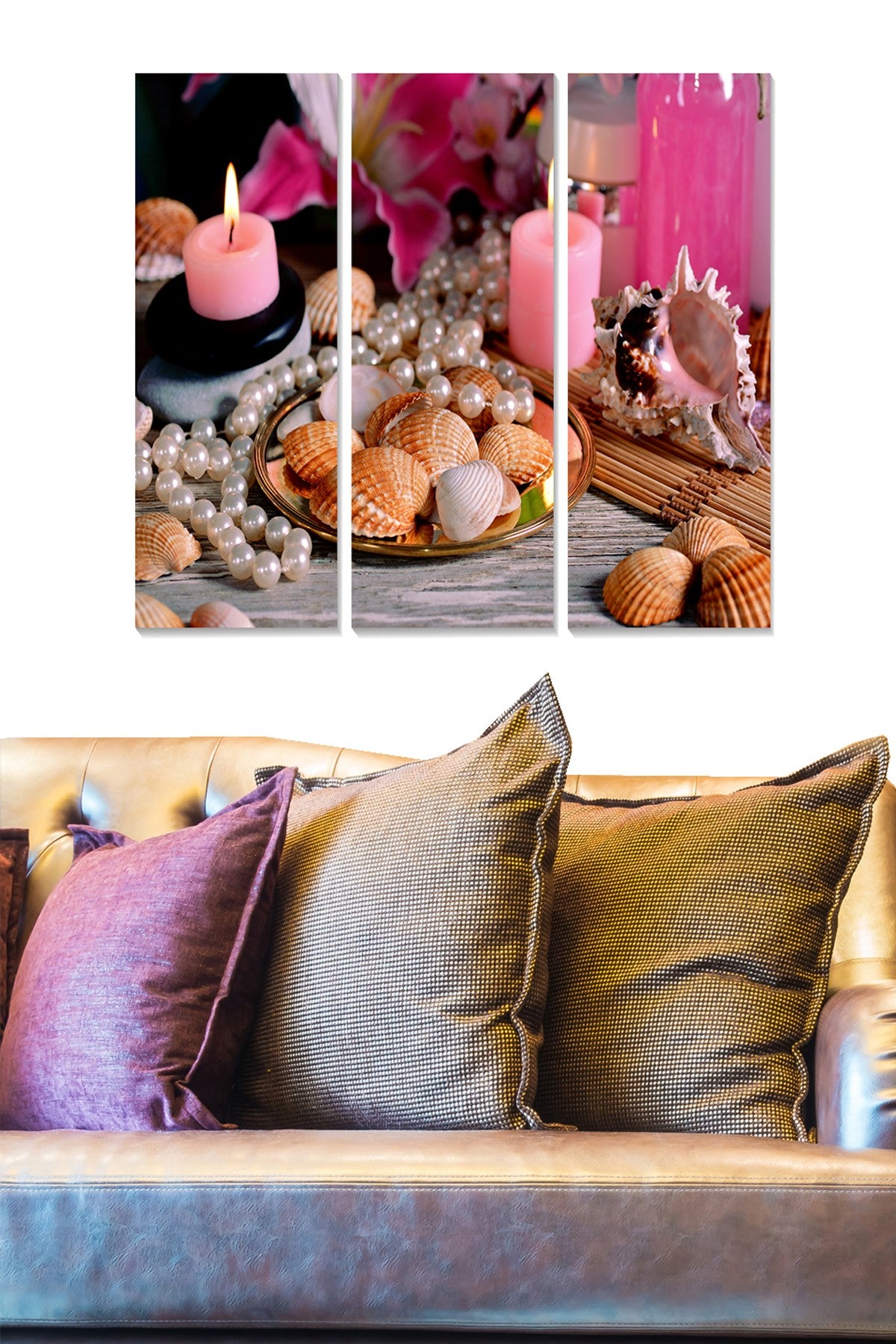 Quadro Decorativo em MDF Multicolor – Conjunto de 3 Peças (20x50 cm cada, 70x50 cm total, 3 mm)