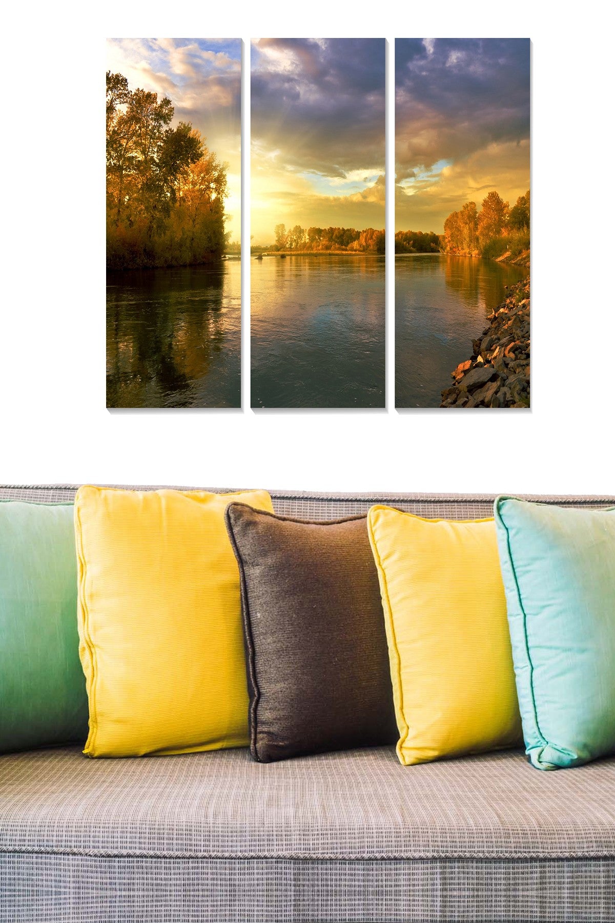 Quadro Decorativo em MDF Multicolor – Conjunto de 3 Peças, 70 x 50 cm (MDF 100%, 3 mm)