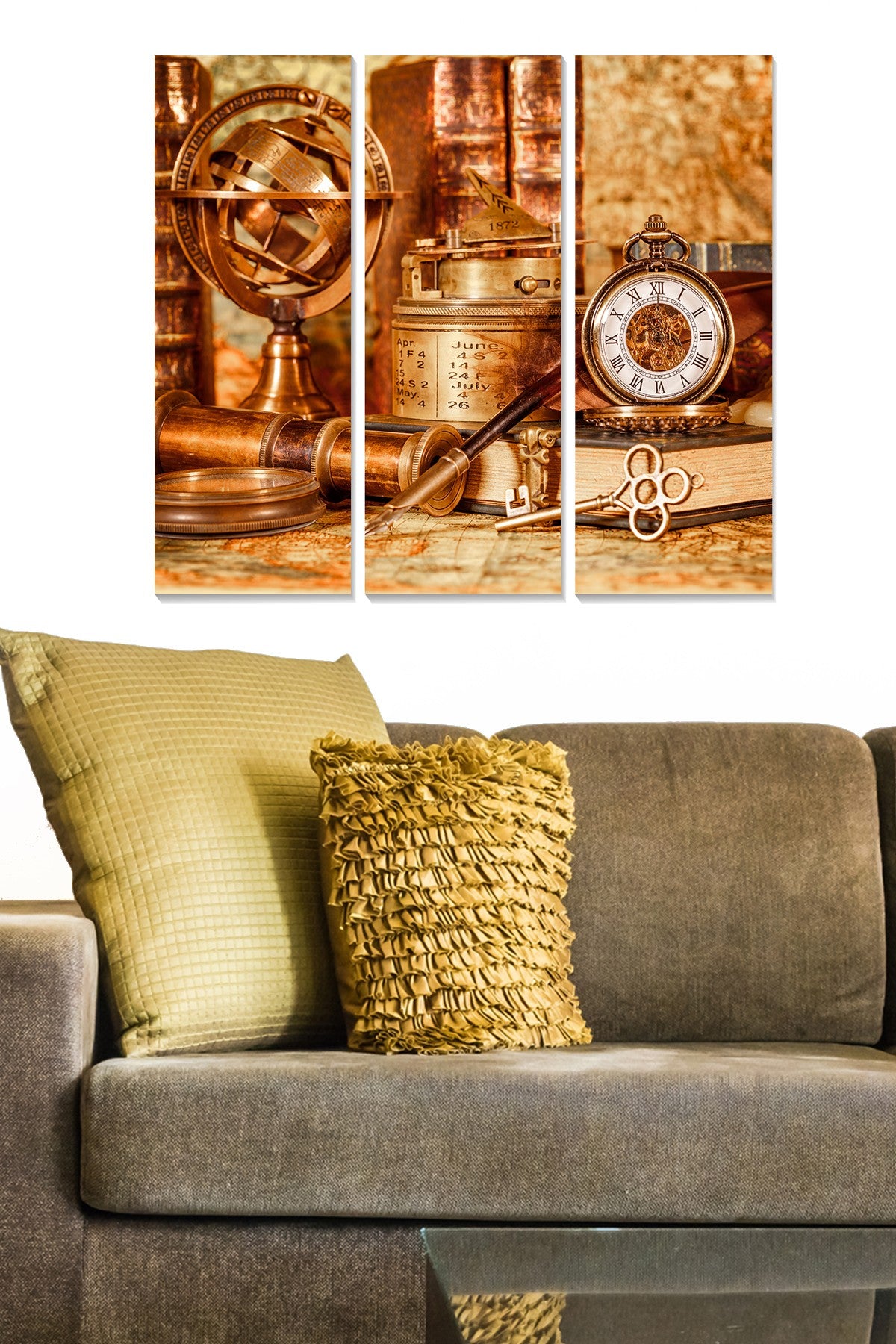 Quadro Decorativo em MDF Multicolor — Conjunto de 3 Peças 20x50 cm (Total 70x50 cm, Espessura 3 mm)